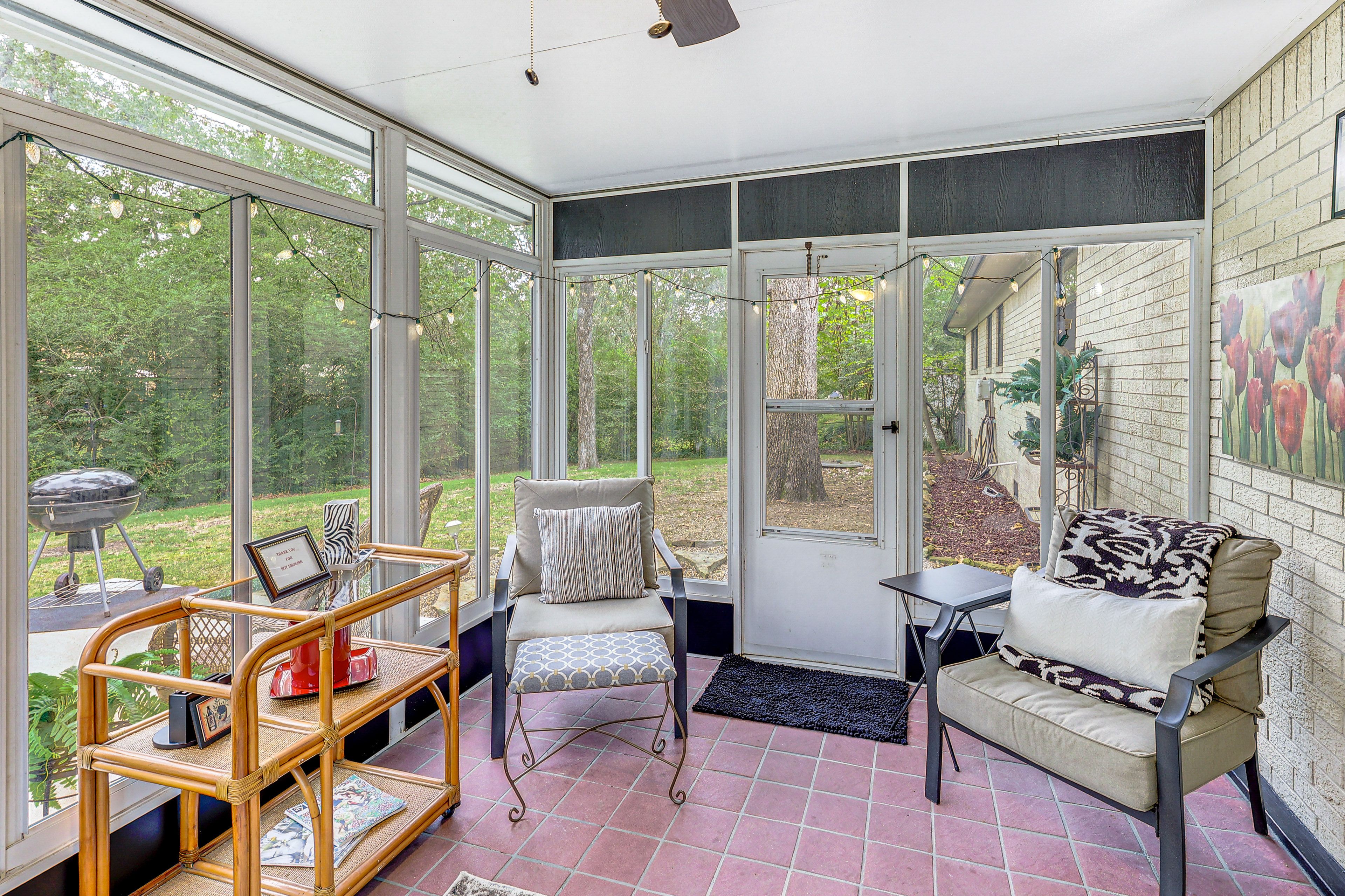 Sunroom | 1 Step to Enter | Bar Cart