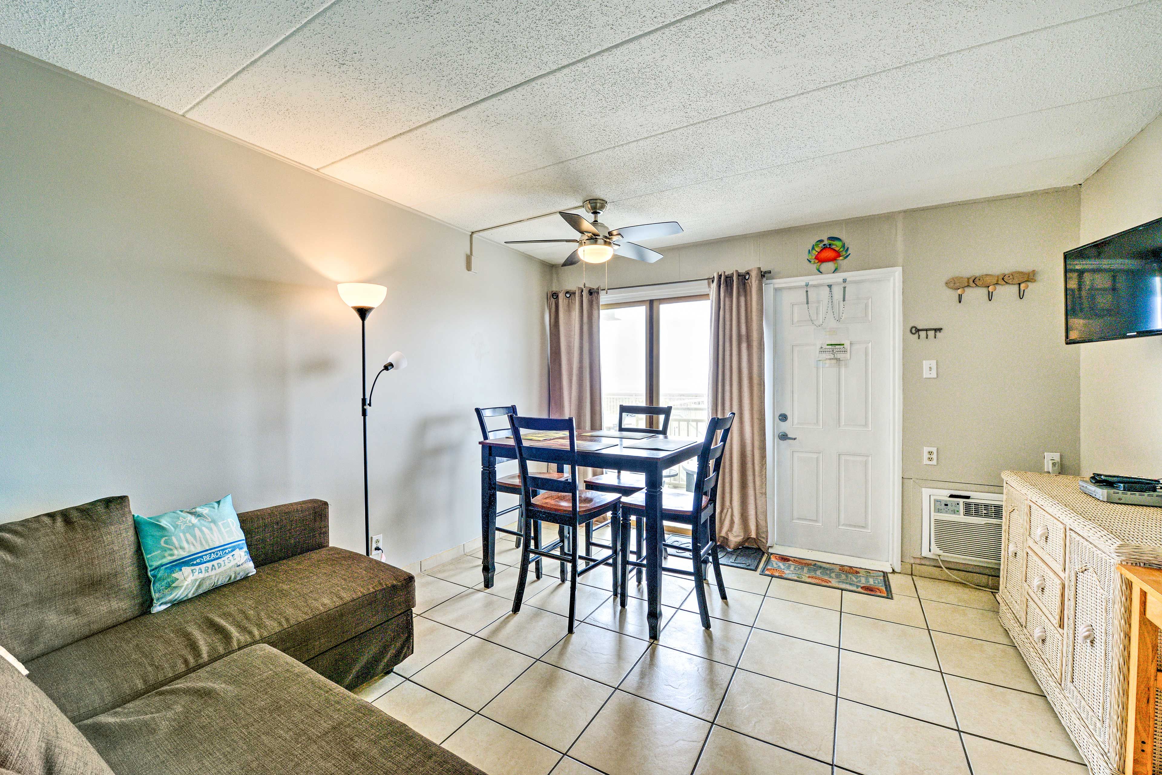 Living Space | Window A/C Unit | Cable TV