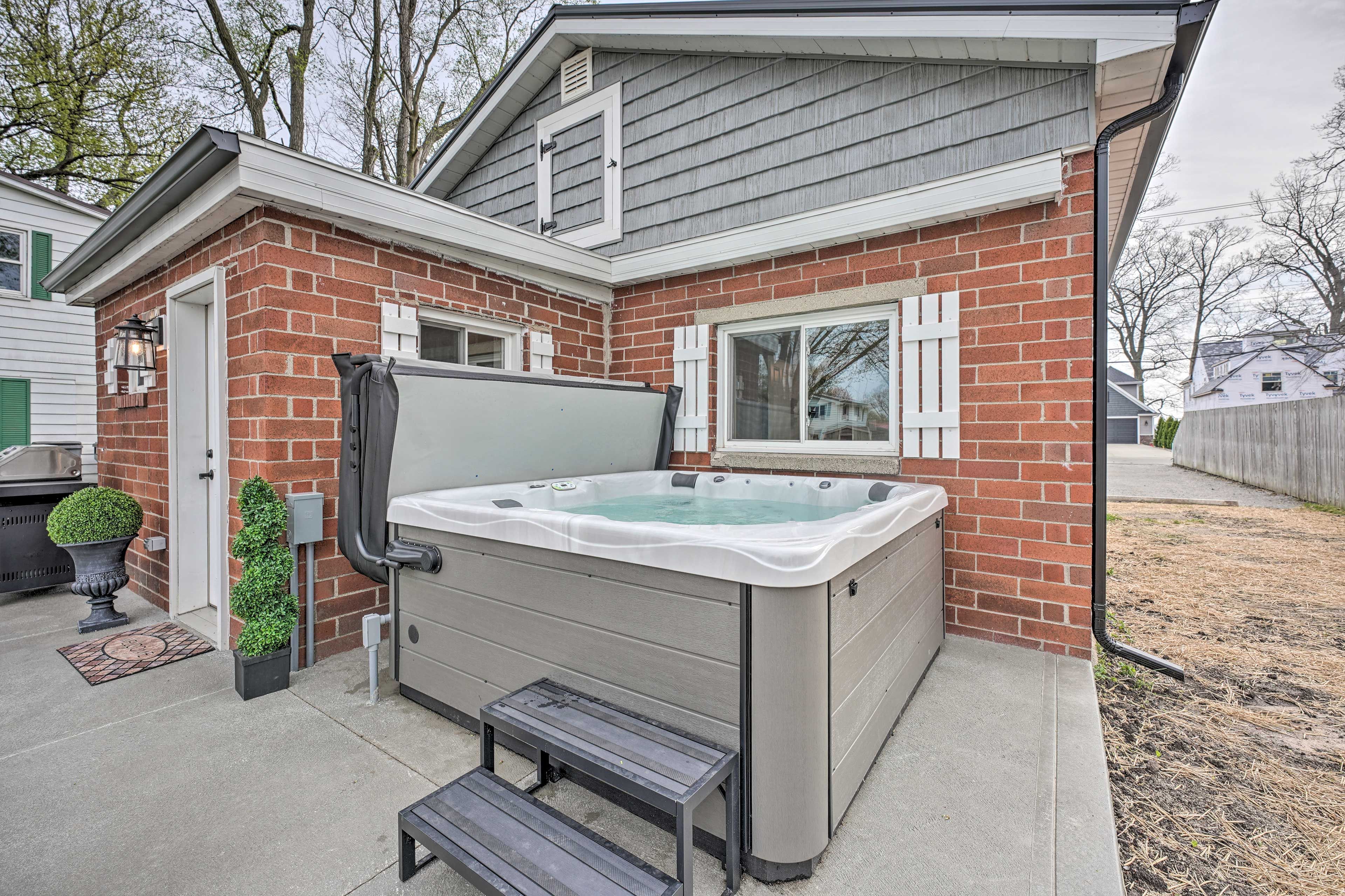 Patio | Private Hot Tub
