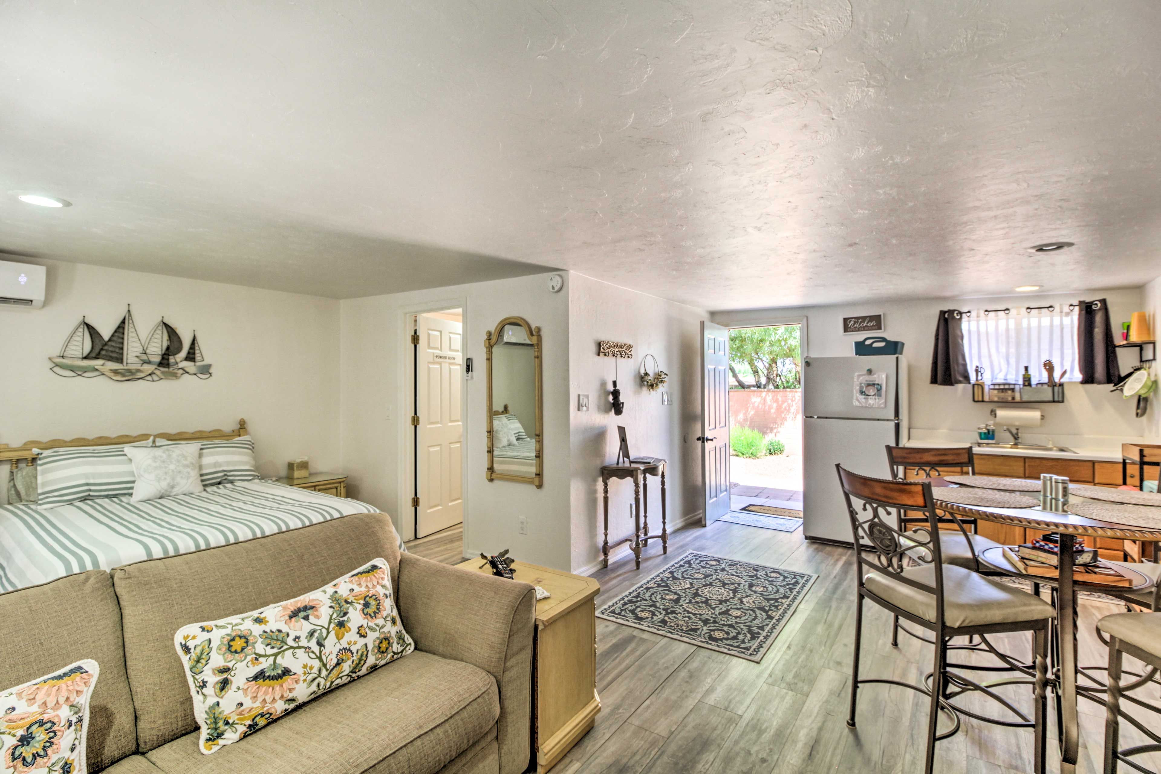 Living Area | Single-Story Studio | Additional Vacation Rental On-Site