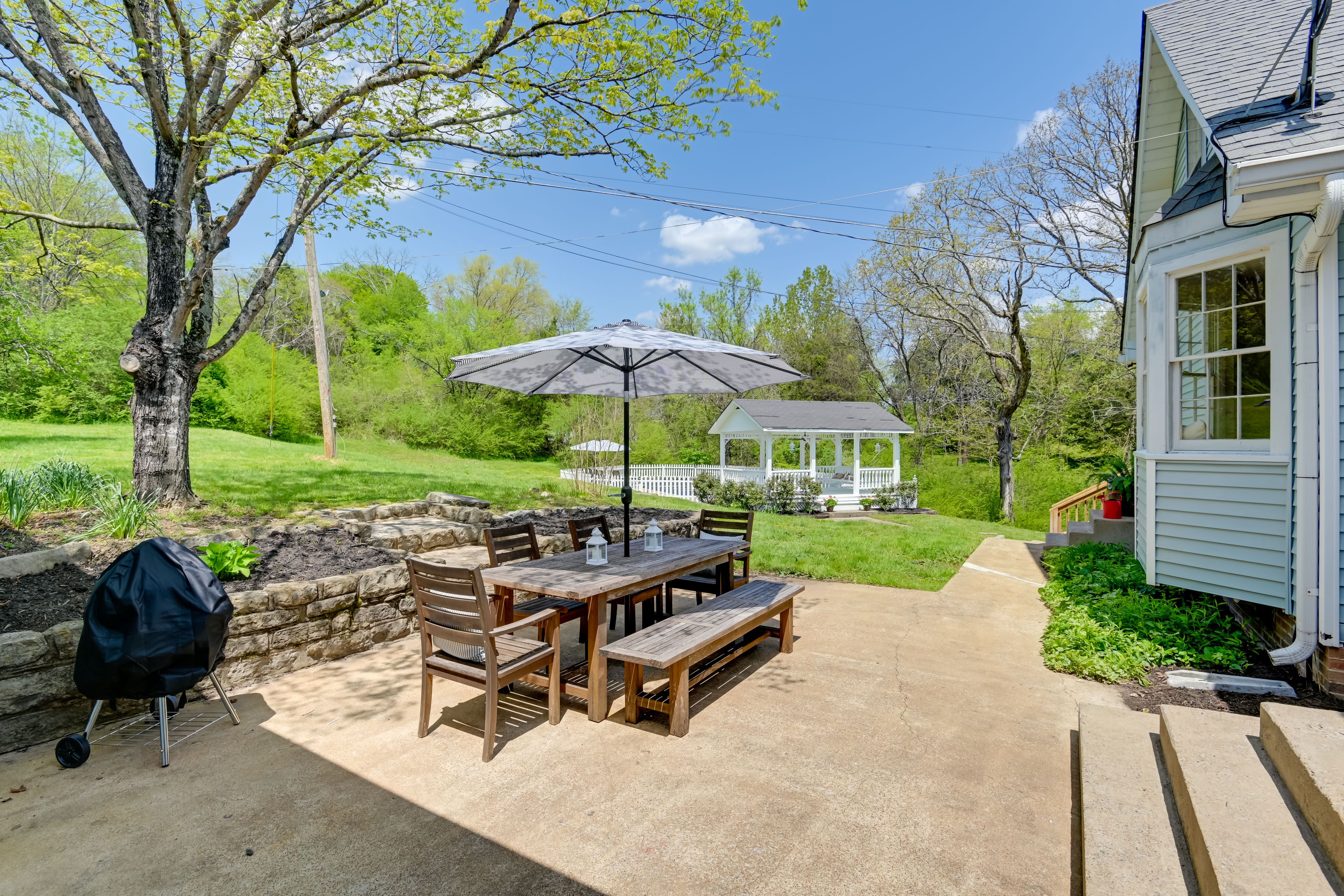 Furnished Patio | Charcoal Grill | Pet Friendly w/ Fee