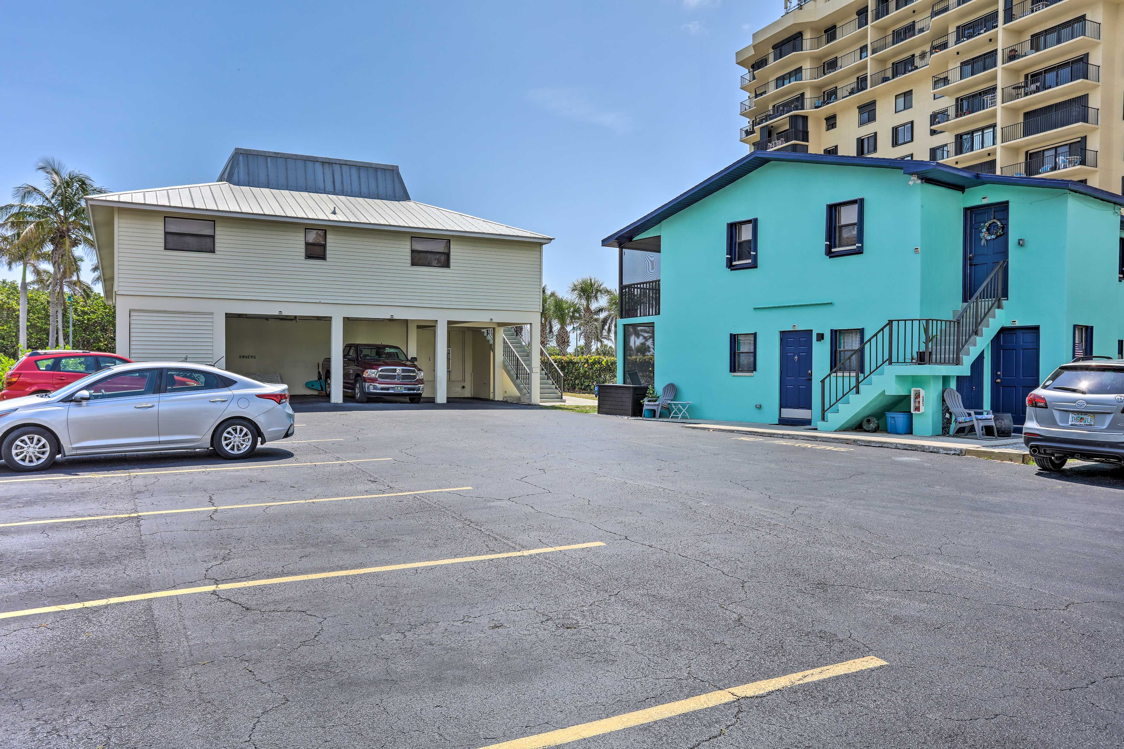 Parking | Designated Spot (1 Vehicle) | Guest Spot (1 Vehicle) | Street Parking
