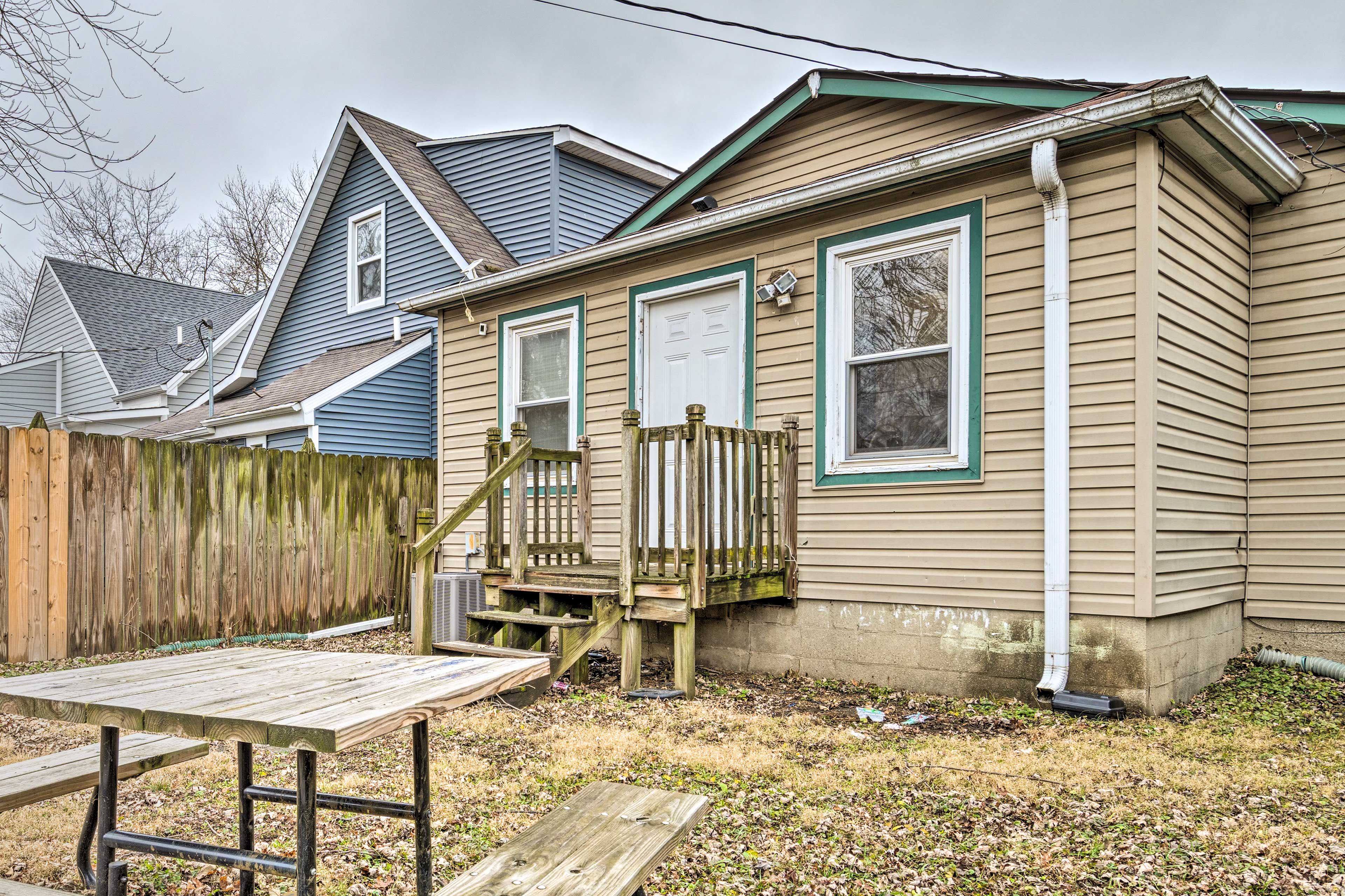 Back Exterior | Fenced Yard | Picnic Table