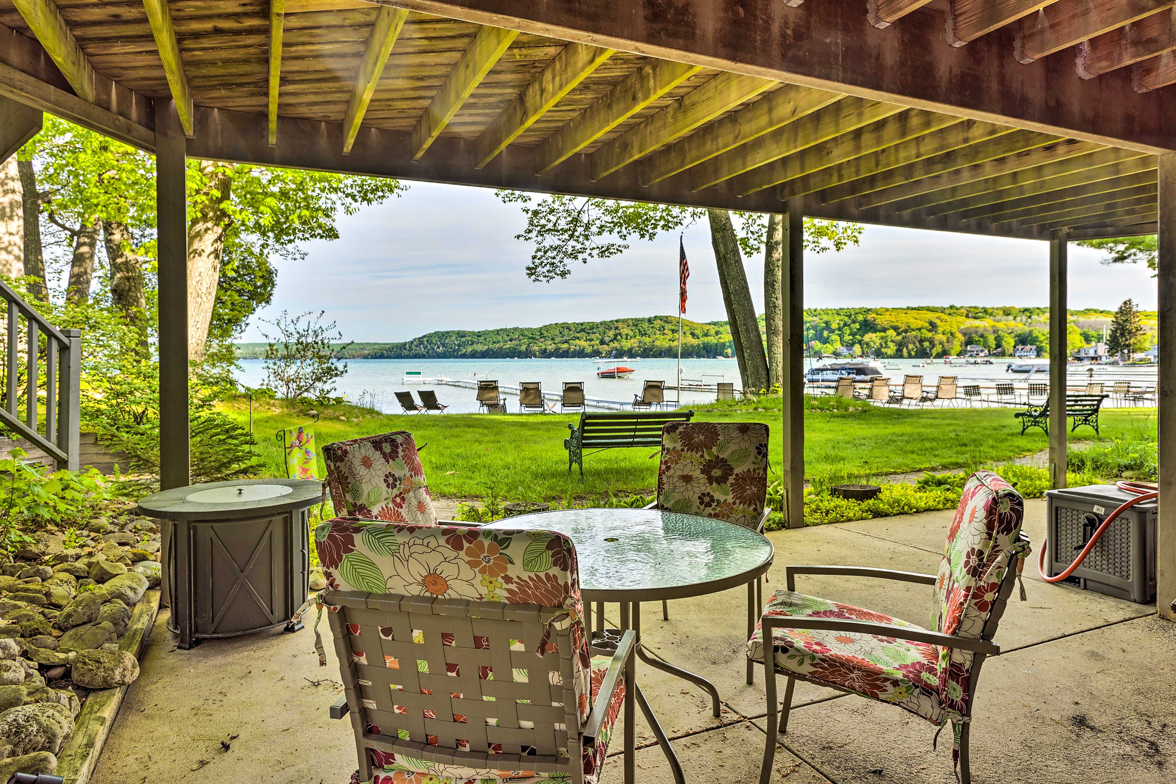 Patio | Fire Table (Propane Provided) | Gas Grill (Propane Provided)