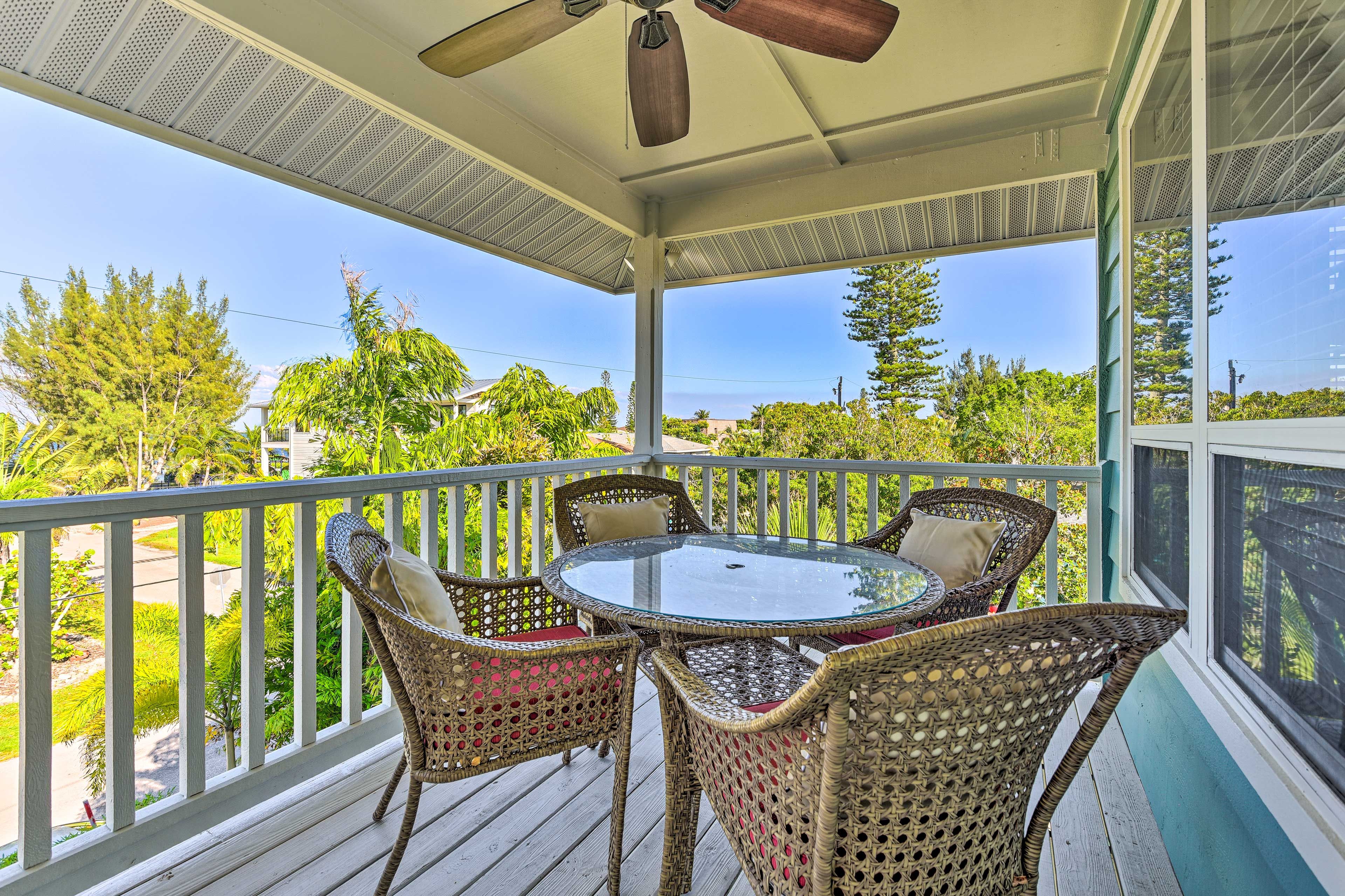 Covered Deck | Gas Grill | Peek-a-Boo Ocean Views