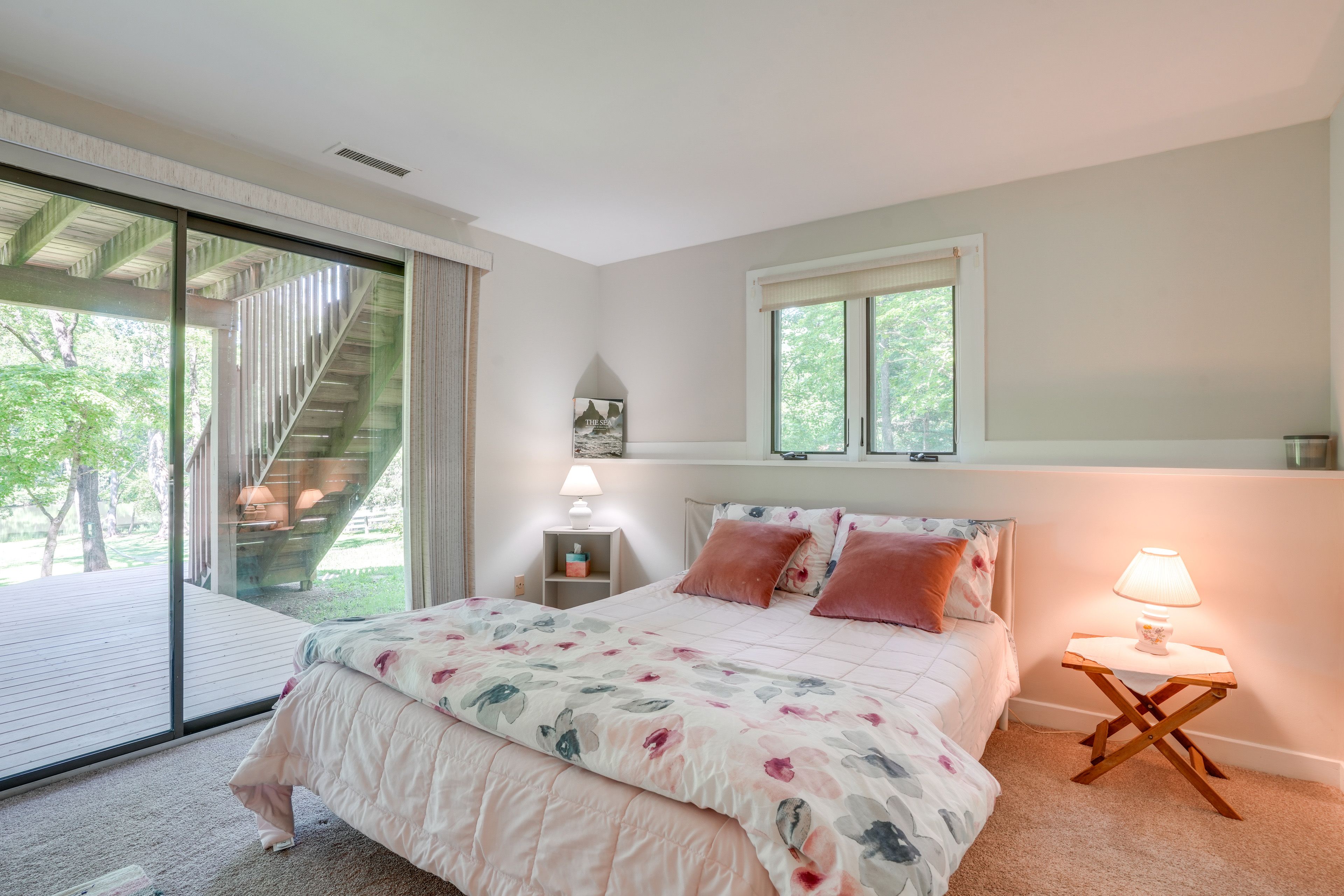 Bedroom 2 | Queen Bed | 1st Floor | Porch Access | Central A/C