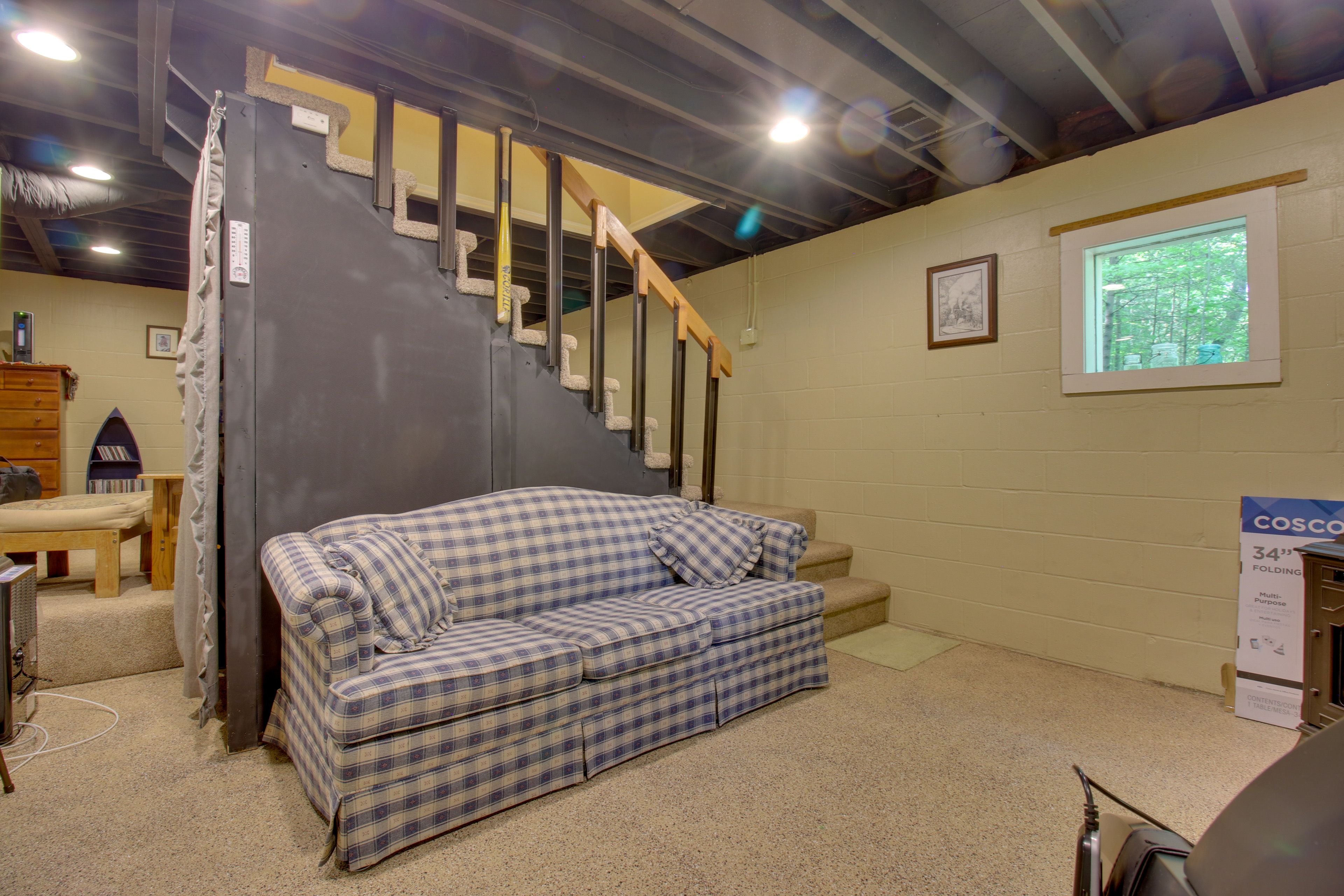 Basement | Futon | Twin Sleeper Chair | Basement Floor | Smart TV