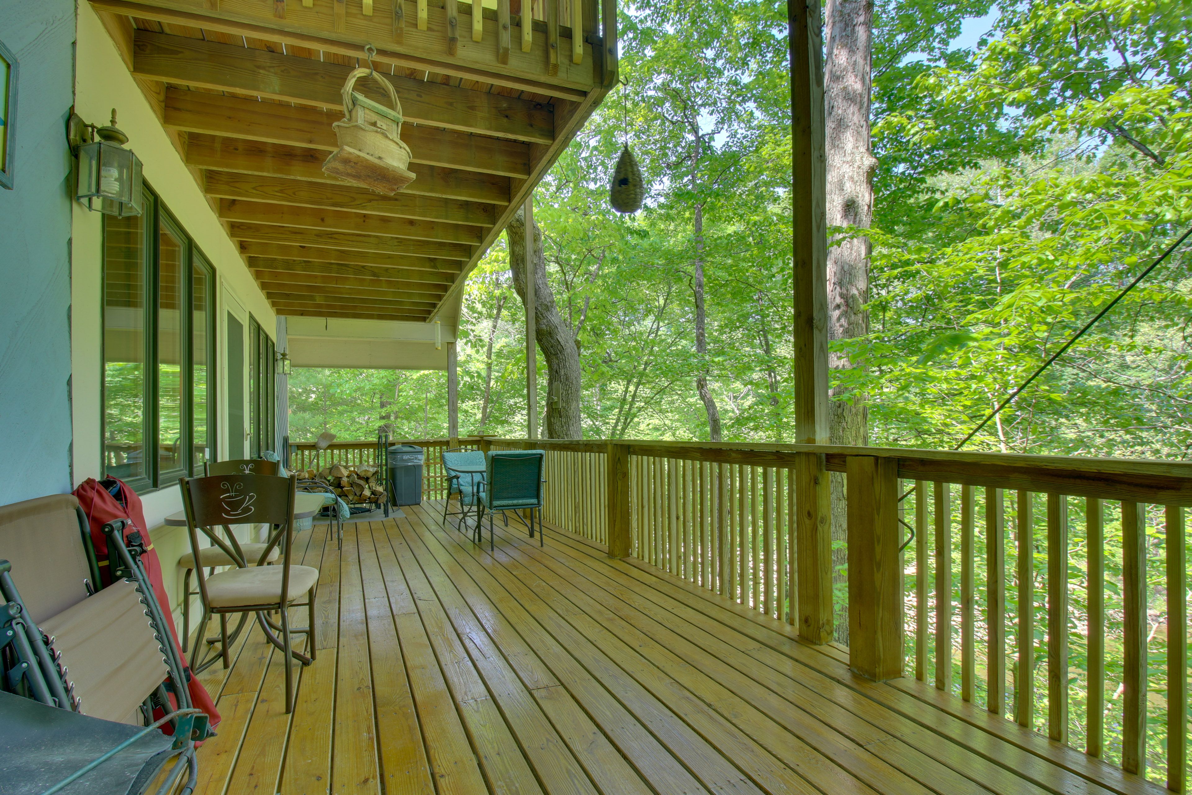 Wraparound Deck | Outdoor Dining Table | Wooded Views | 2-Story Home