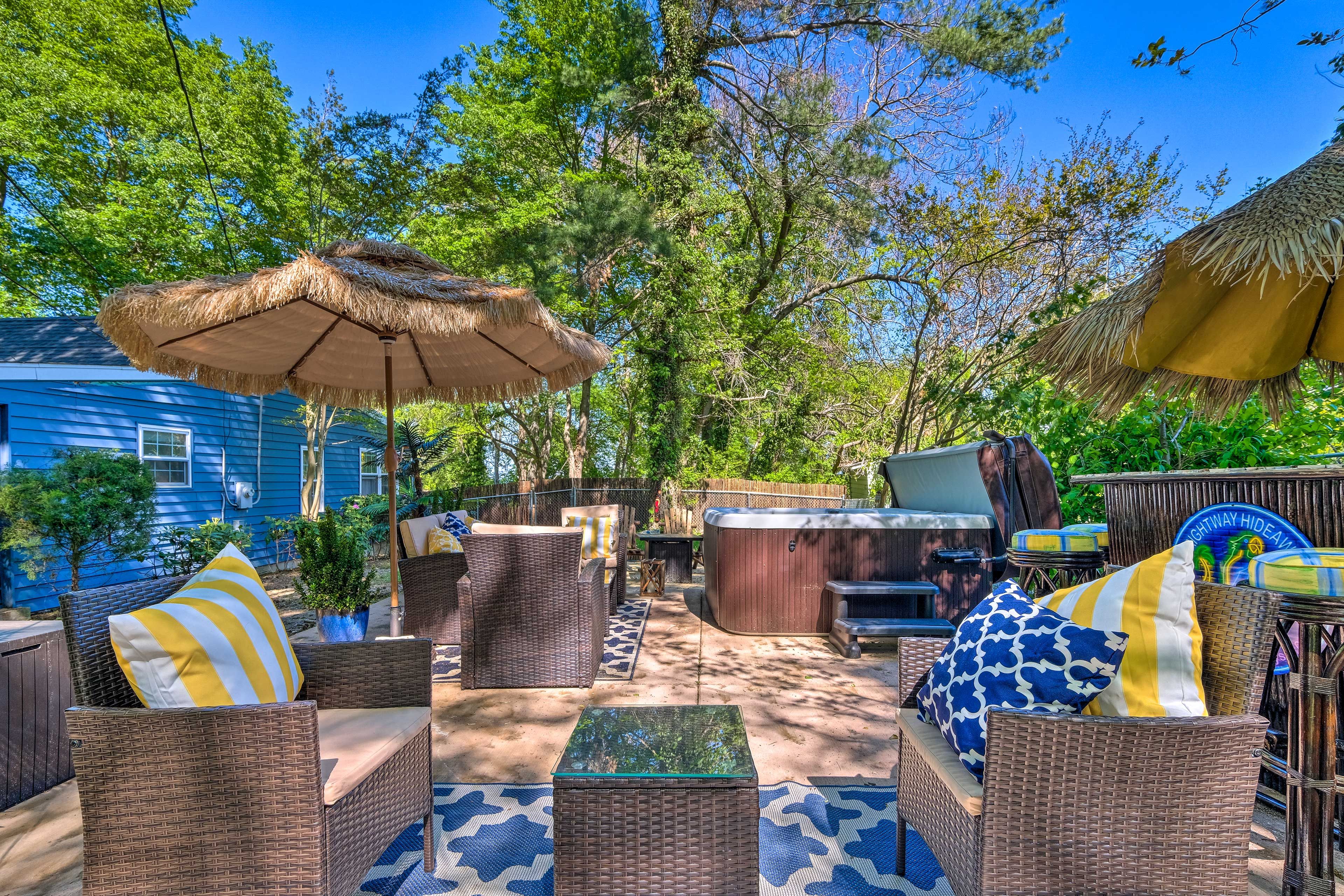 Patio | Private Hot Tub