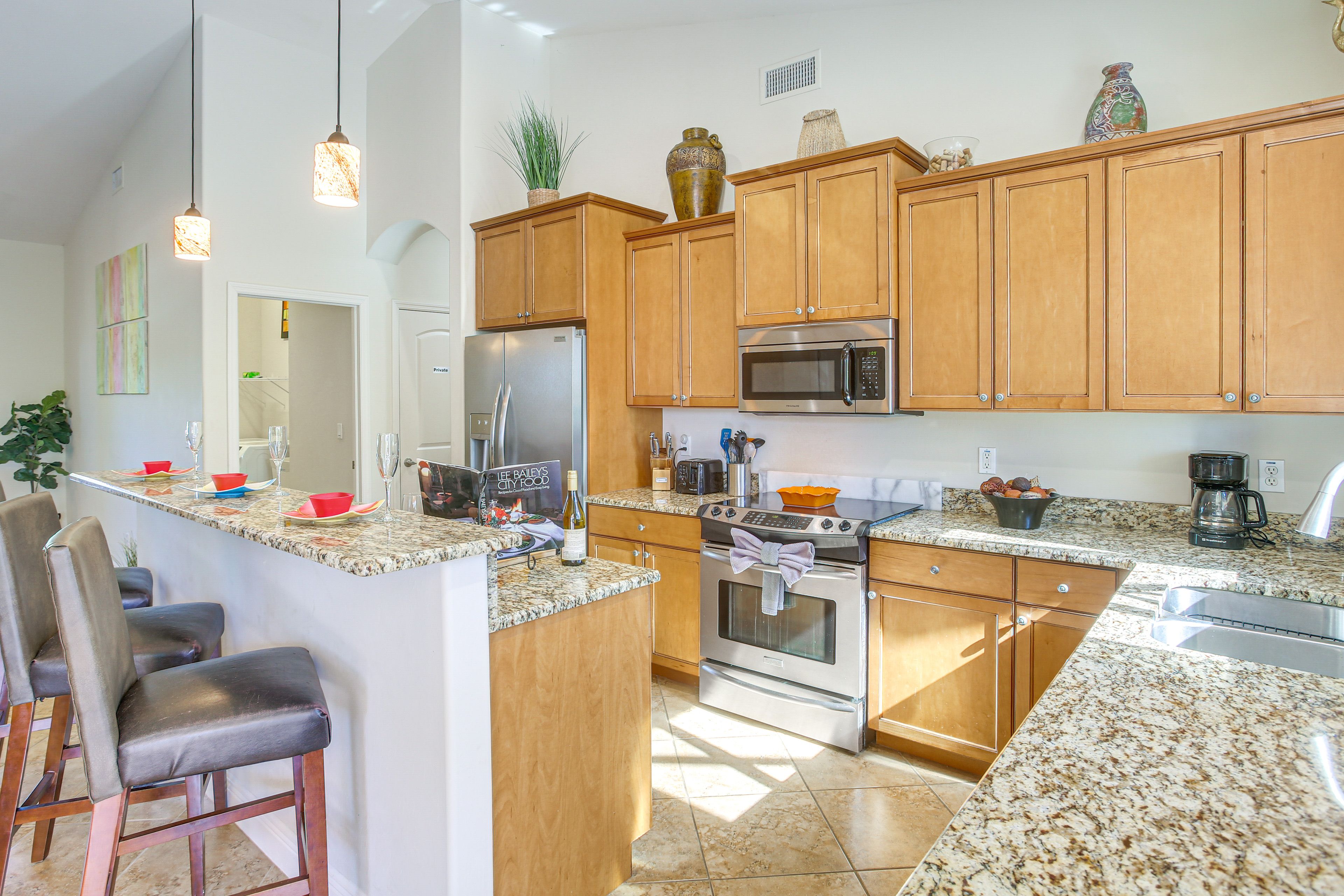 Kitchen | Equipped w/ Cooking Essentials | Breakfast Bar w/ Additional Seating