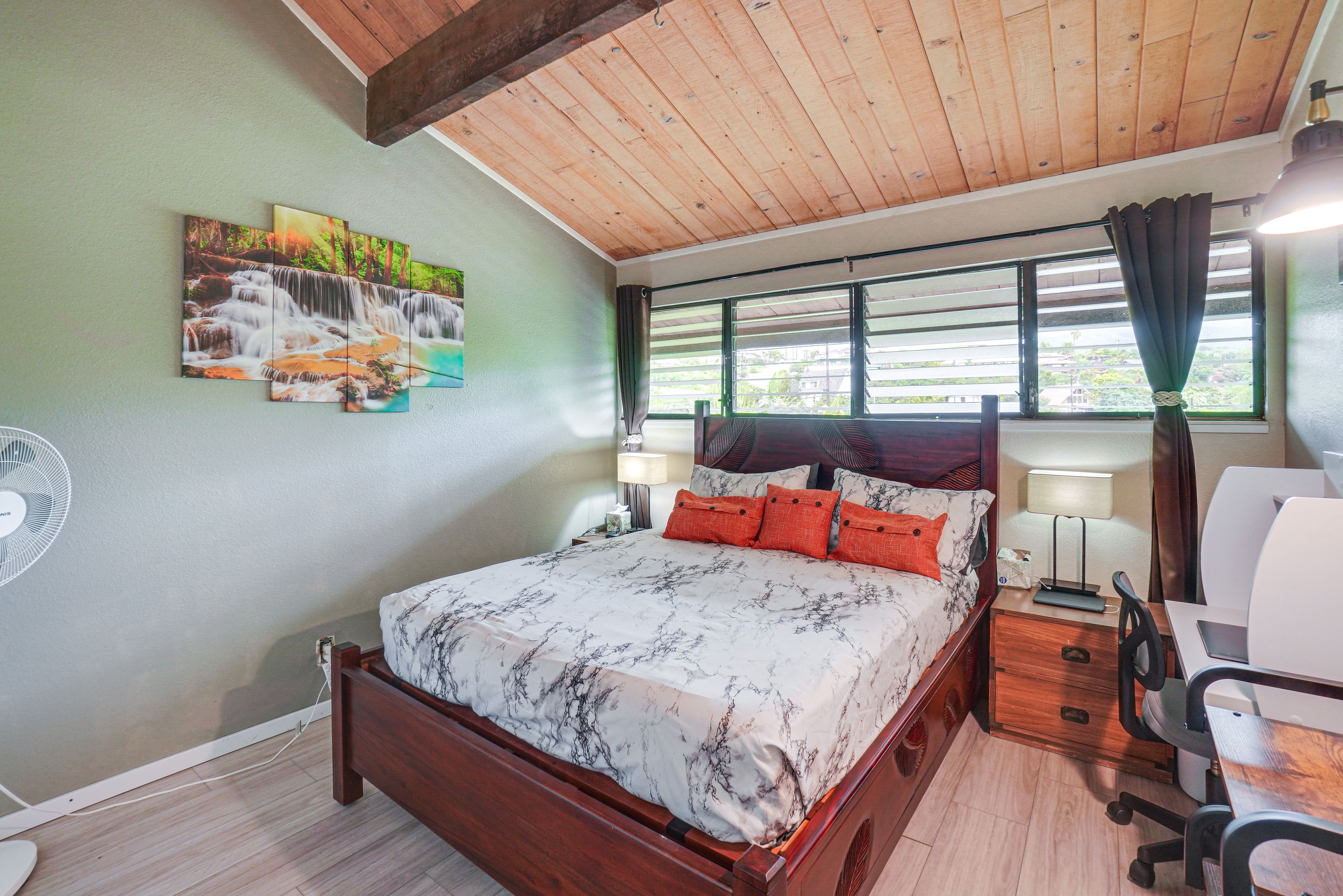 Bedroom | New Queen Bed w/ Built-In Drawers | Main Floor