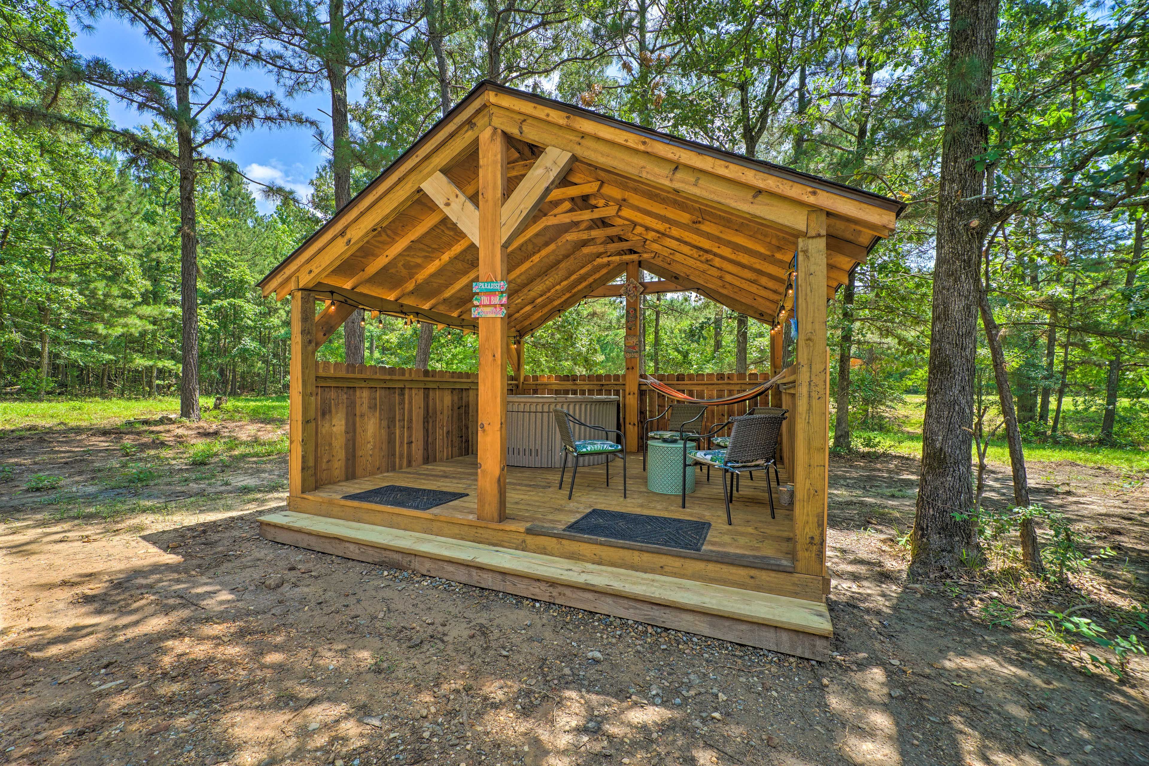 Cabin Exterior | Private Hot Tub | Hammock