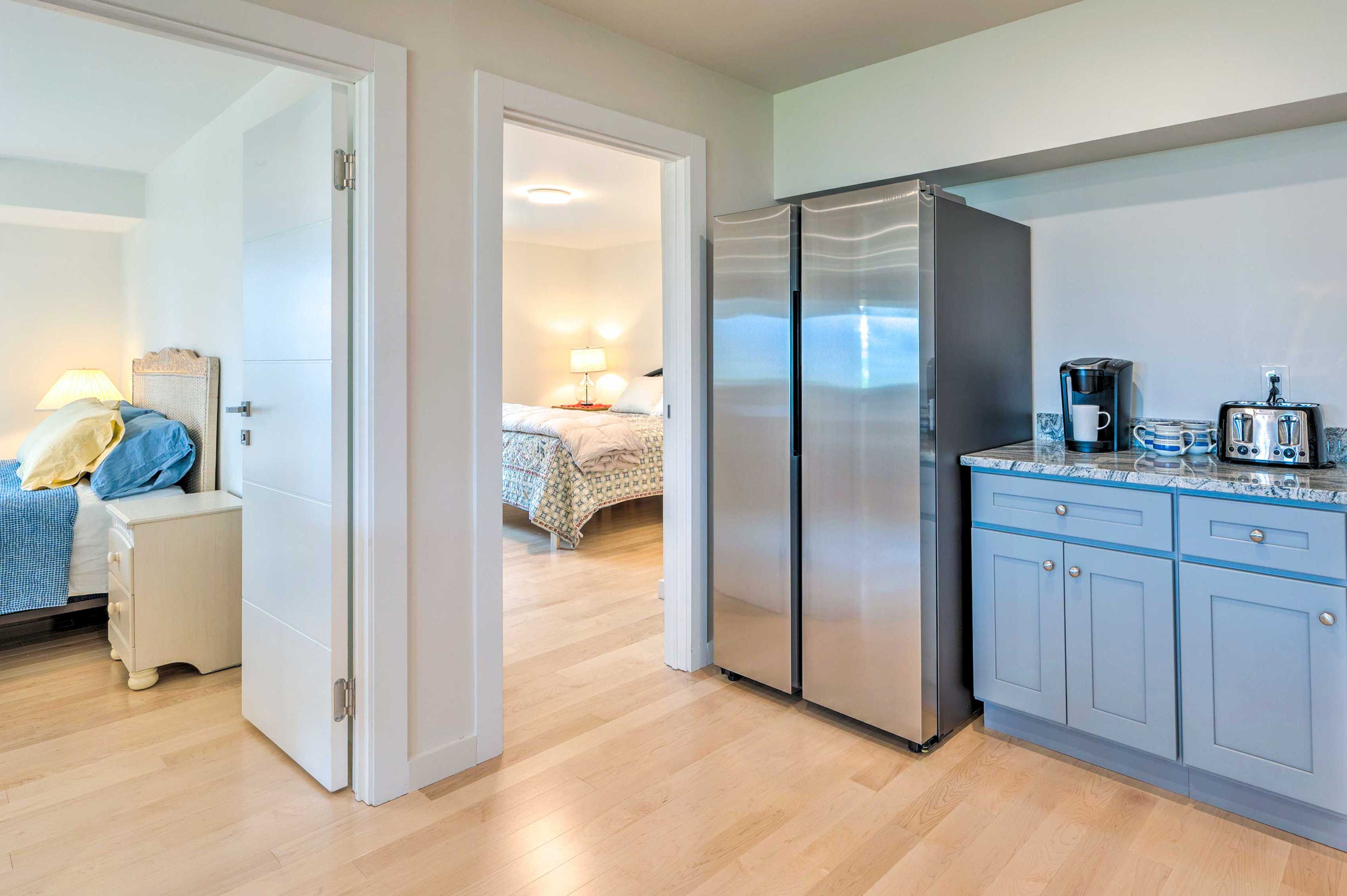 Kitchen | Doors to Bedrooms | Keurig Coffee Maker