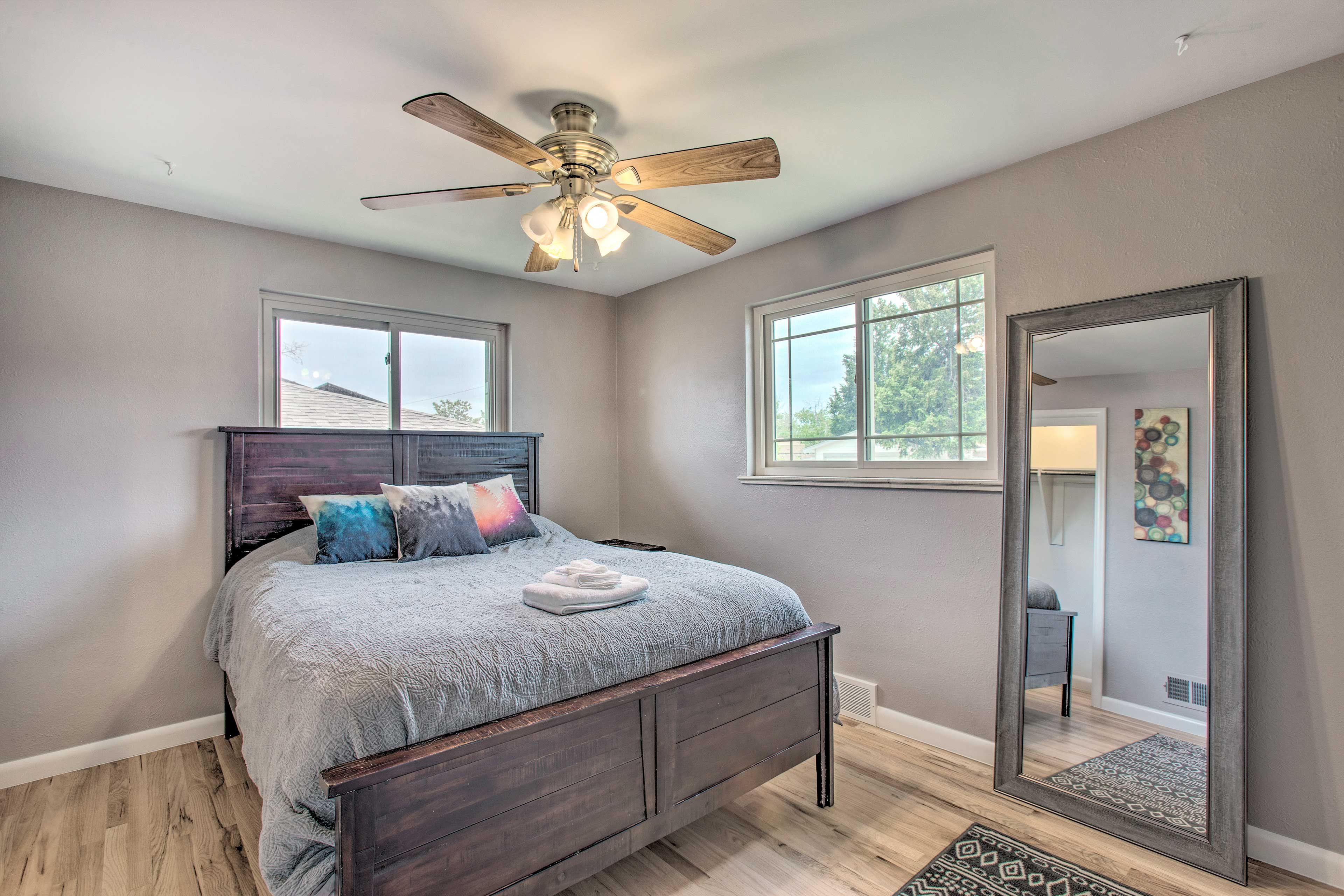 Bedroom 2 | Queen Bed | Central Air Conditioning & Heating
