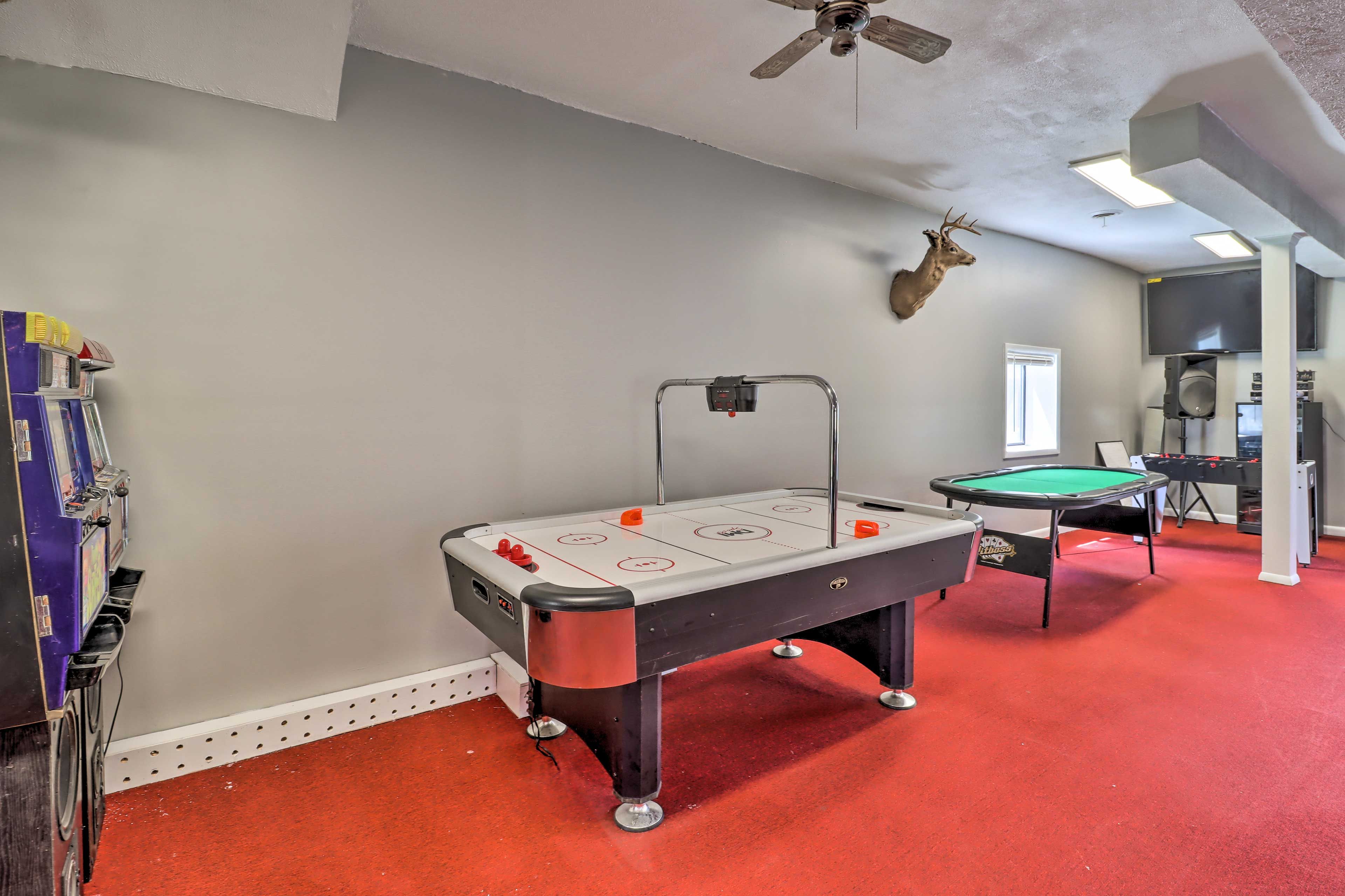 Shared Game Room | Air Hockey | Decorative Slot Machines