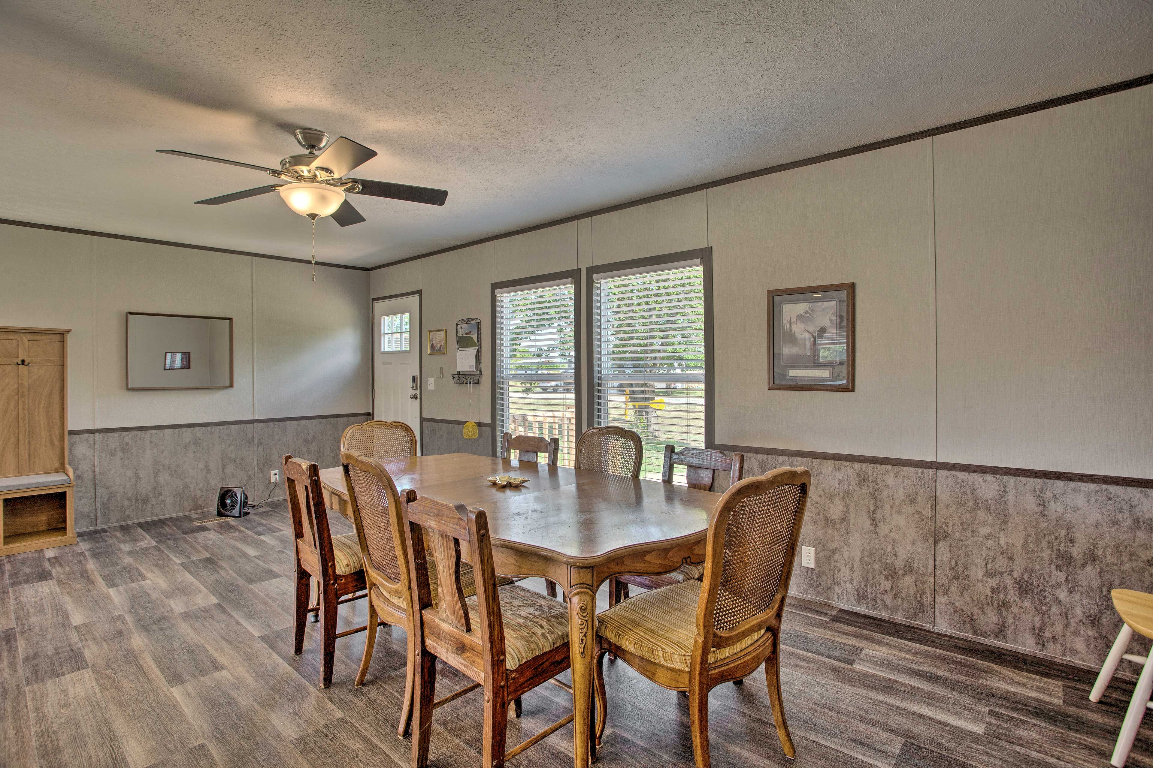 Dining Area | Main Level | 10-Person Dining Table | Dishware + Flatware
