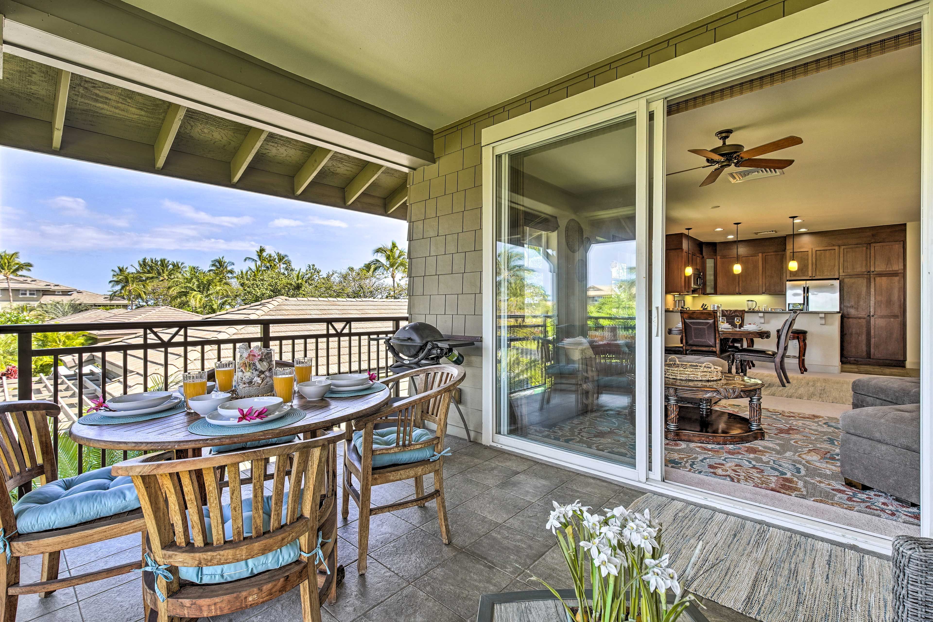 Furnished Lanai w/ Gas Grill | 2nd-Floor Condo
