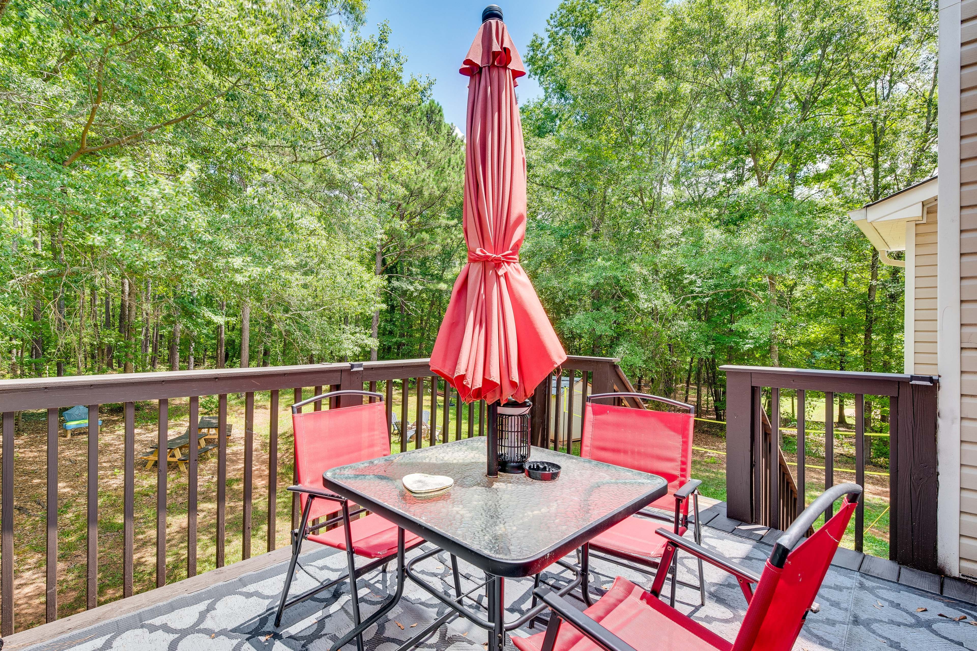 Furnished Deck | Outdoor Dining | Spacious Yard | Outdoor Games