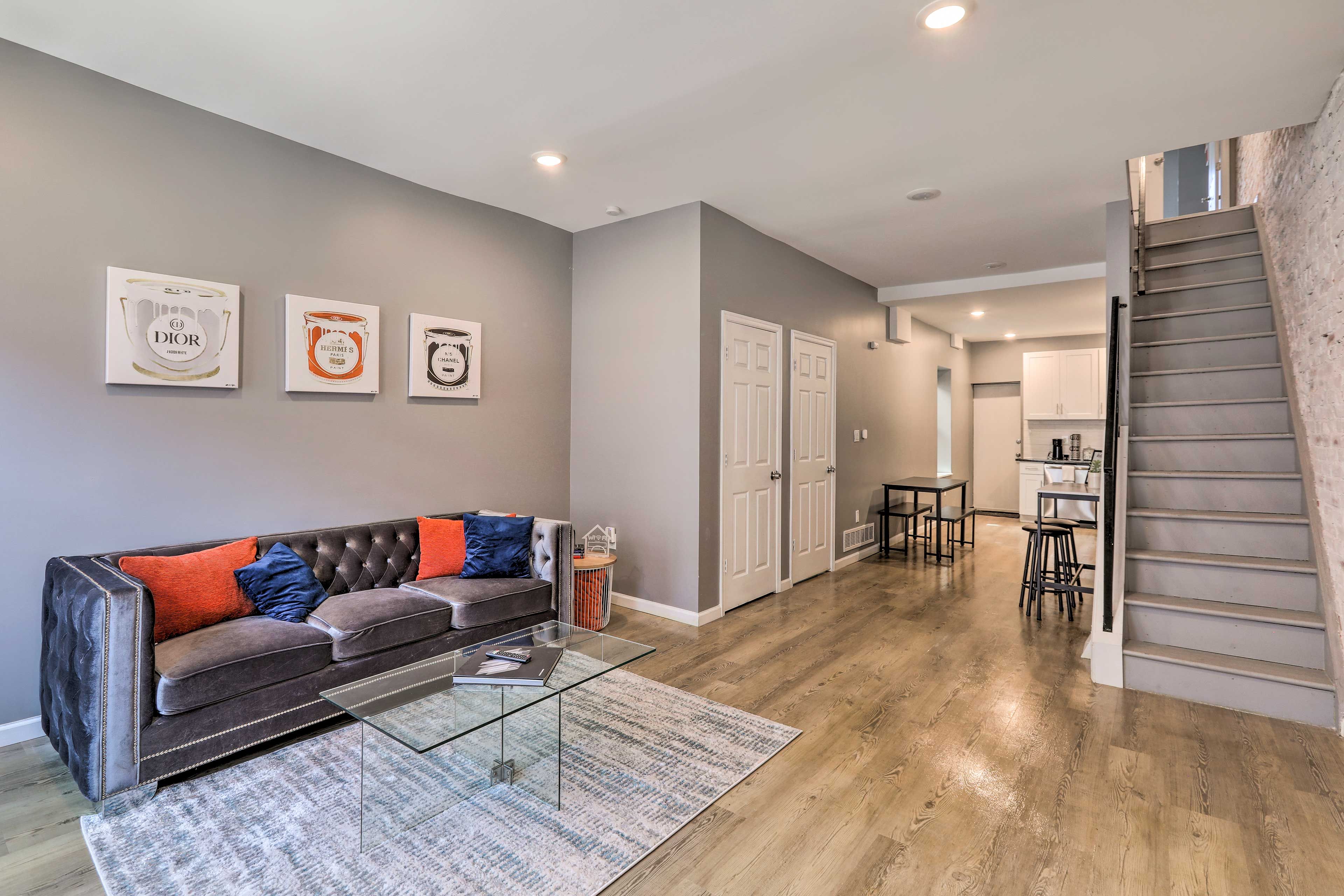 Philadelphia Vacation Rental | 1,200 Sq Ft | 3BR | 1.5BA | Stairs Required