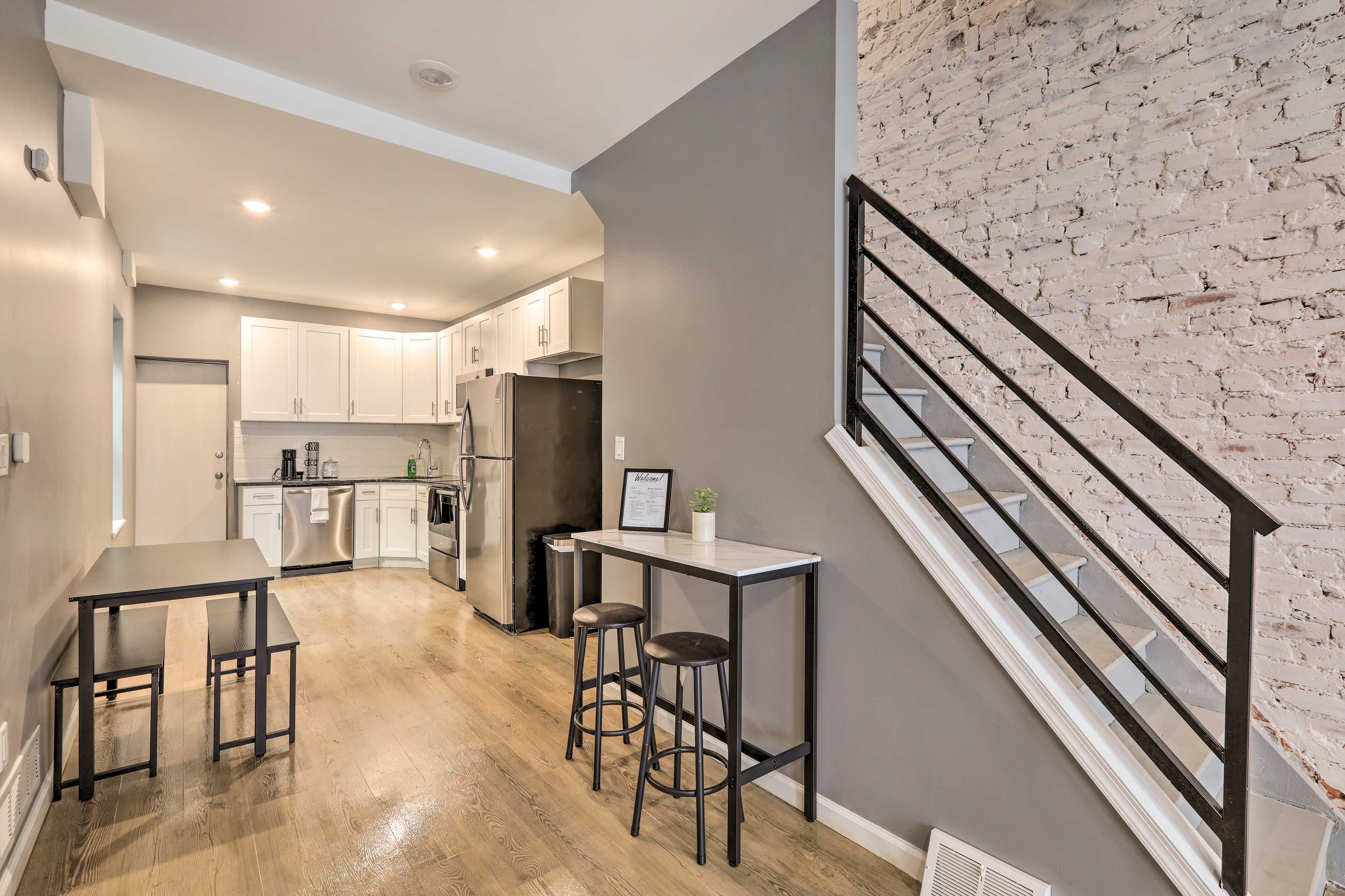 Dining Area | Main Level | Central Heat & A/C | Dishware Provided