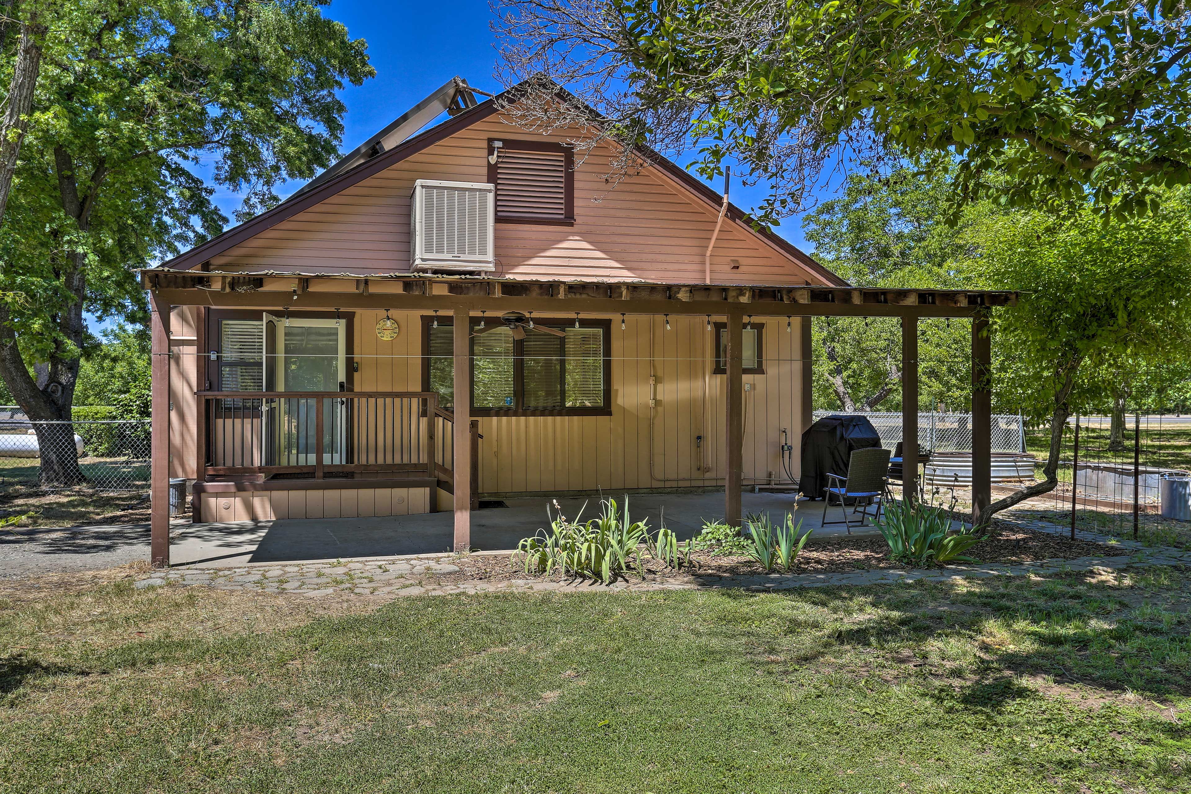 Home Exterior | Private Yard | Grill | 4 Acres of Mature Walnut Trees