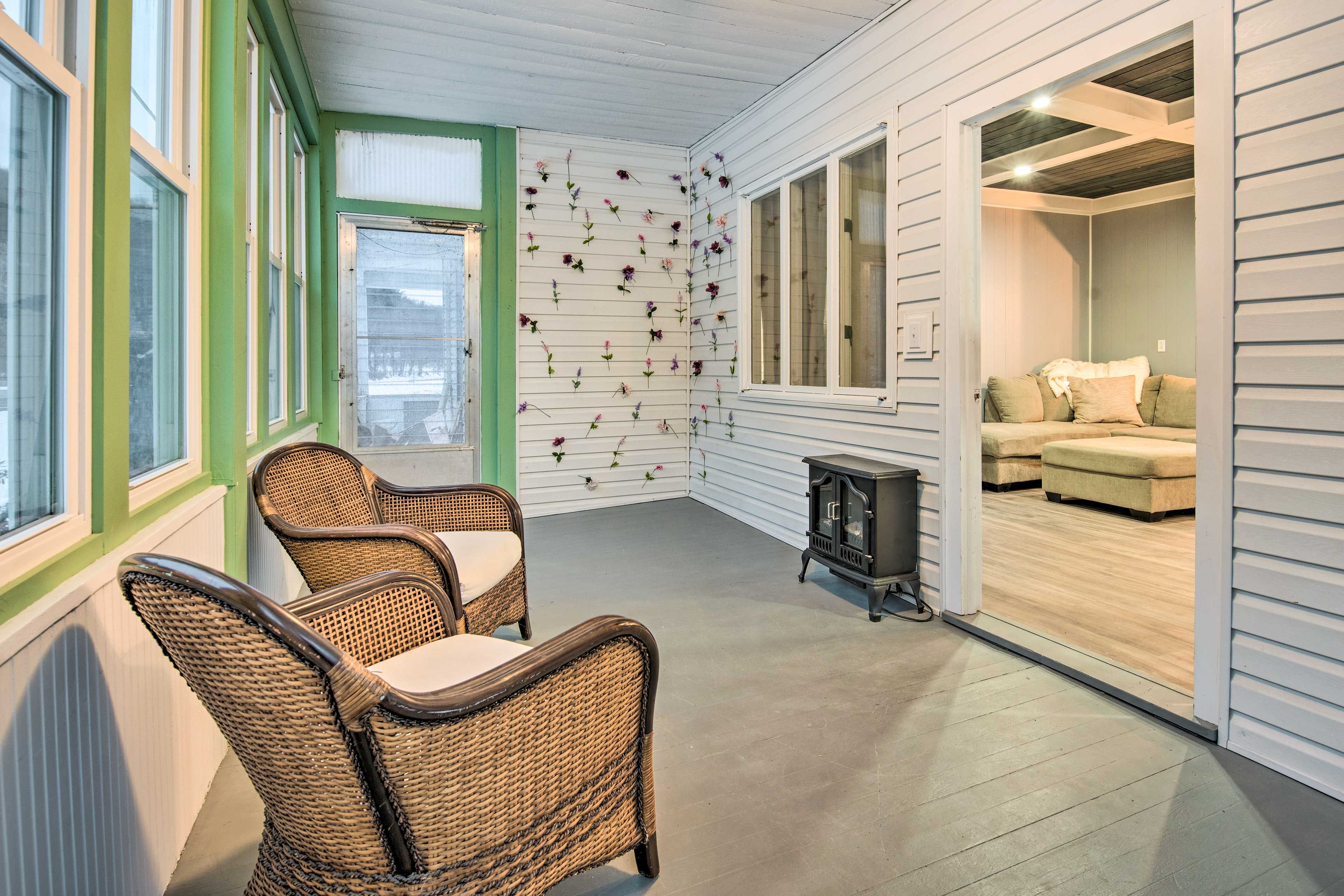 Enclosed Porch | Electric Fireplace