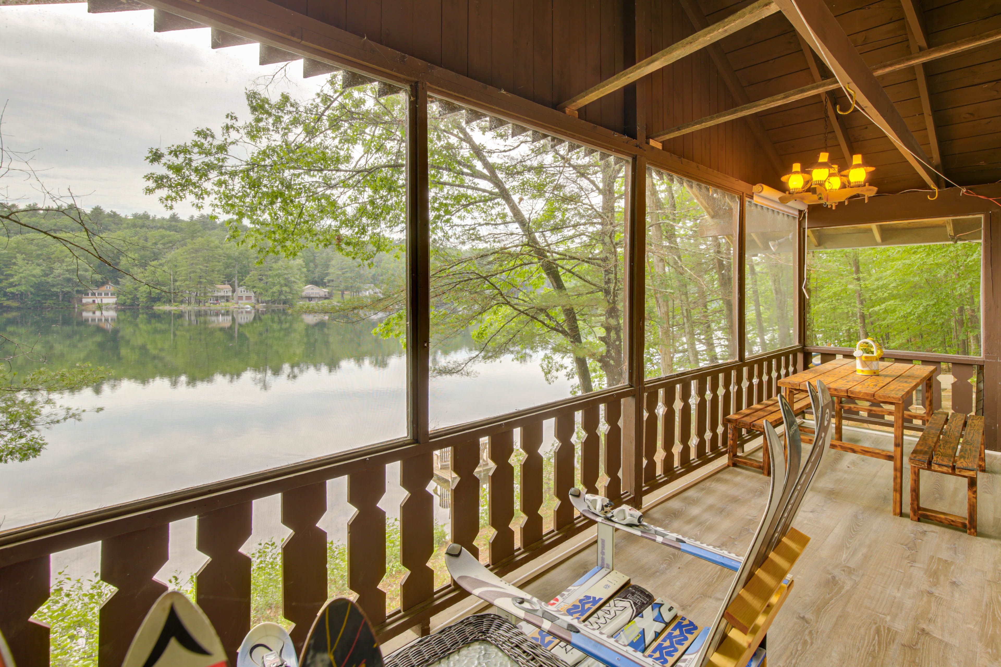 Screened Porch | Lakefront Views | Outdoor Dining & Seating