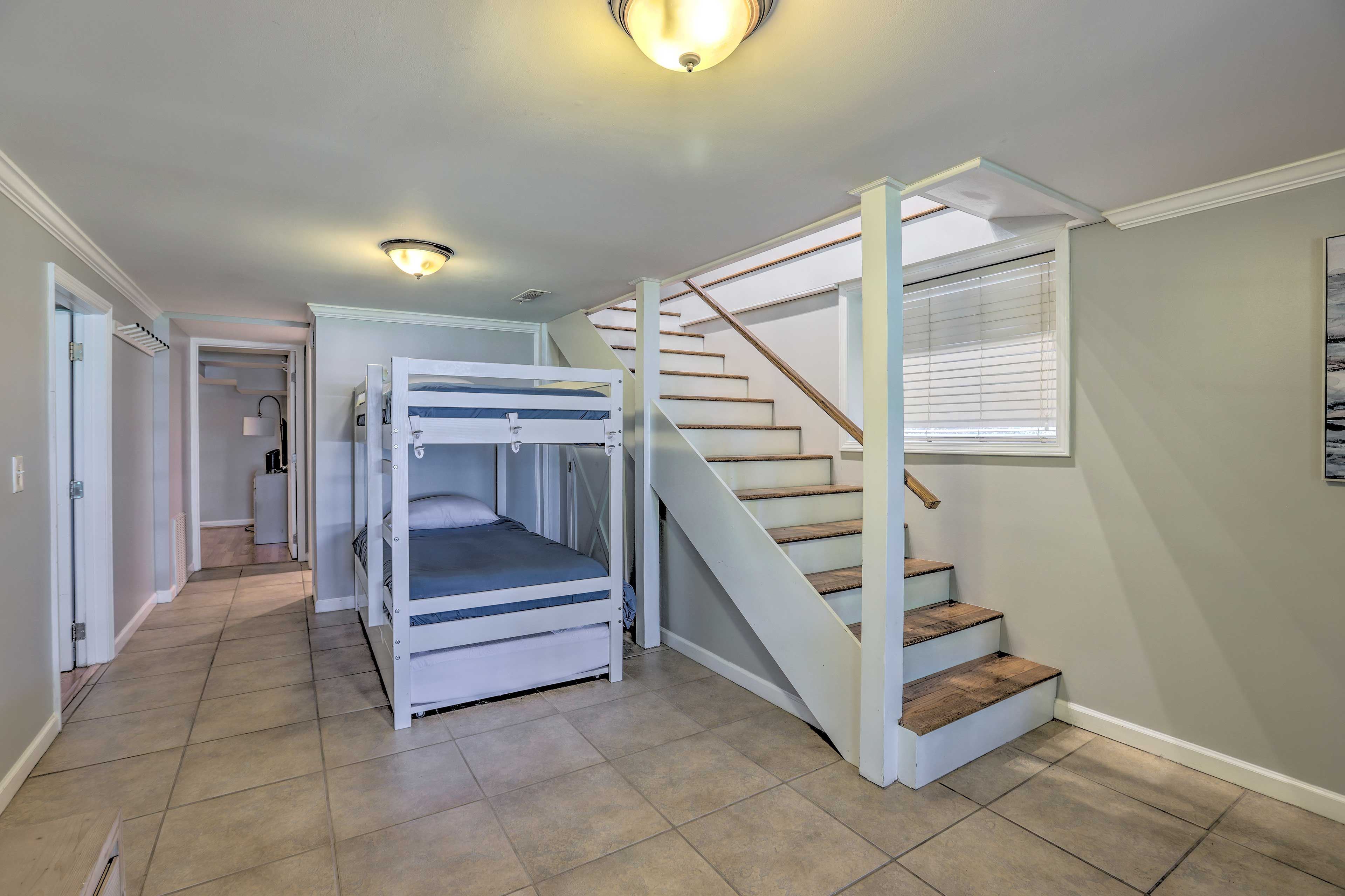 Basement Common Area | Twin Bunk Bed w/ Twin Trundle | Books | Board Games