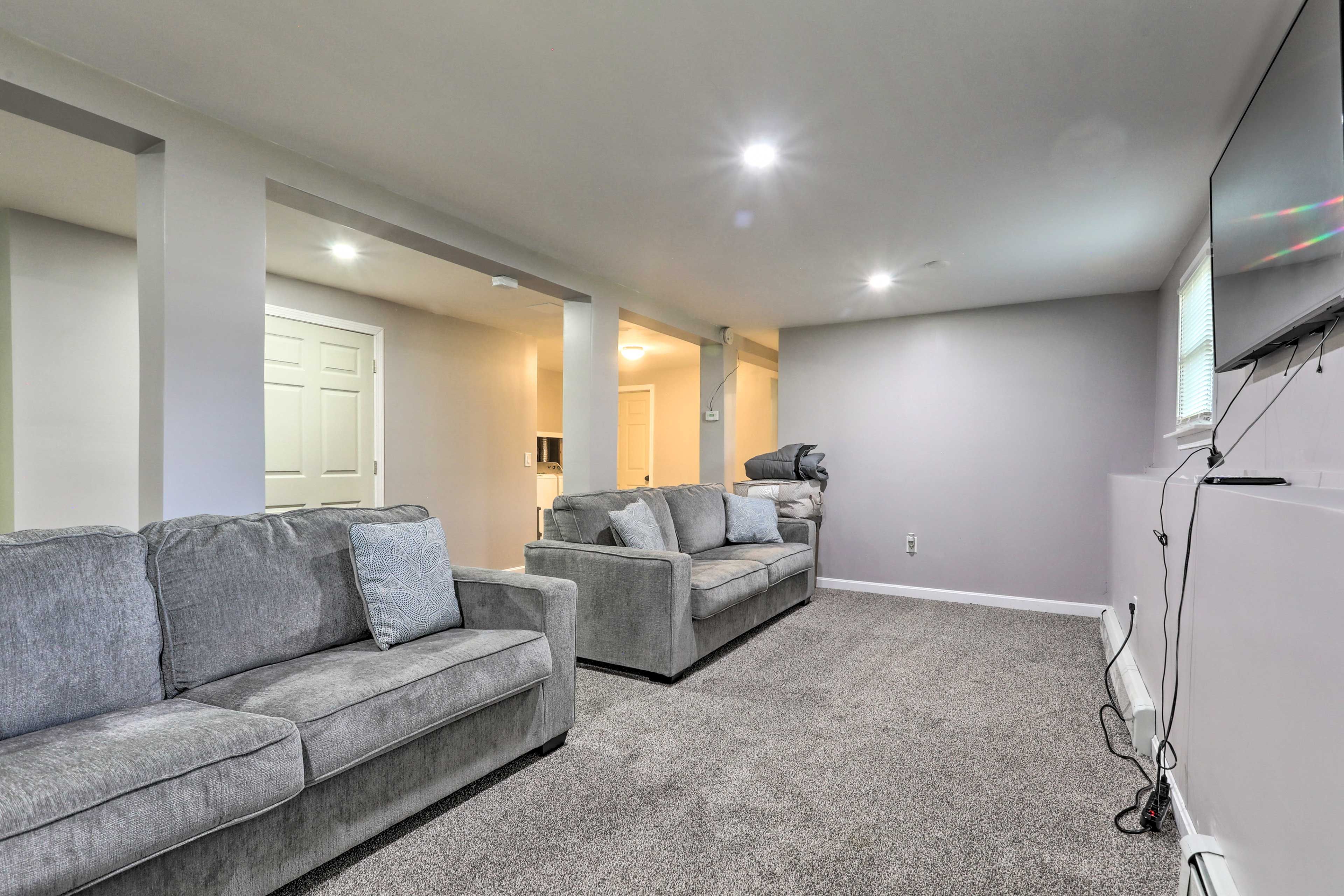 Basement Living Area | 2 Sleeper Sofas