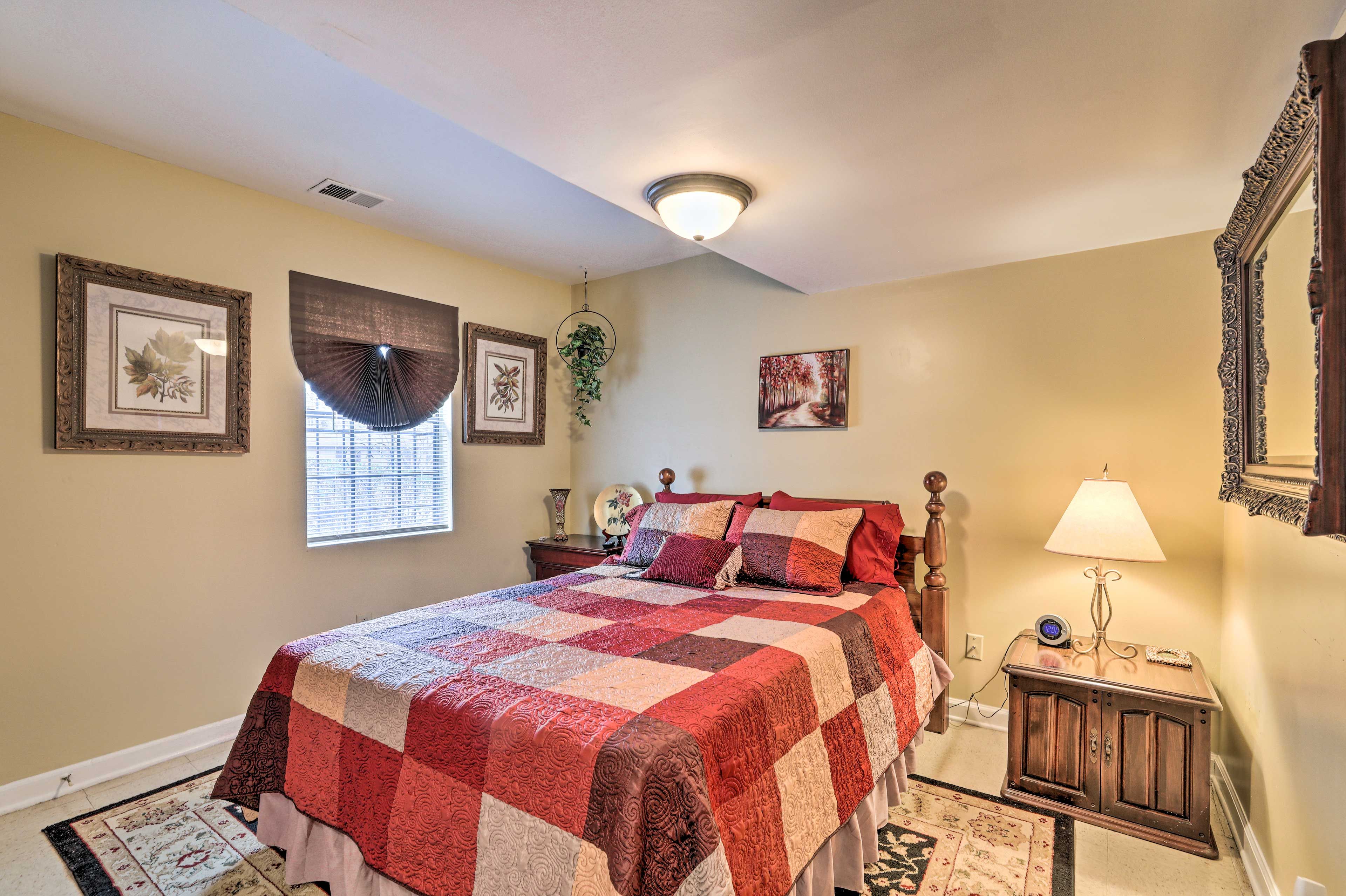 Bedroom 1 | Queen Bed | Stairs Required | Linens Provided