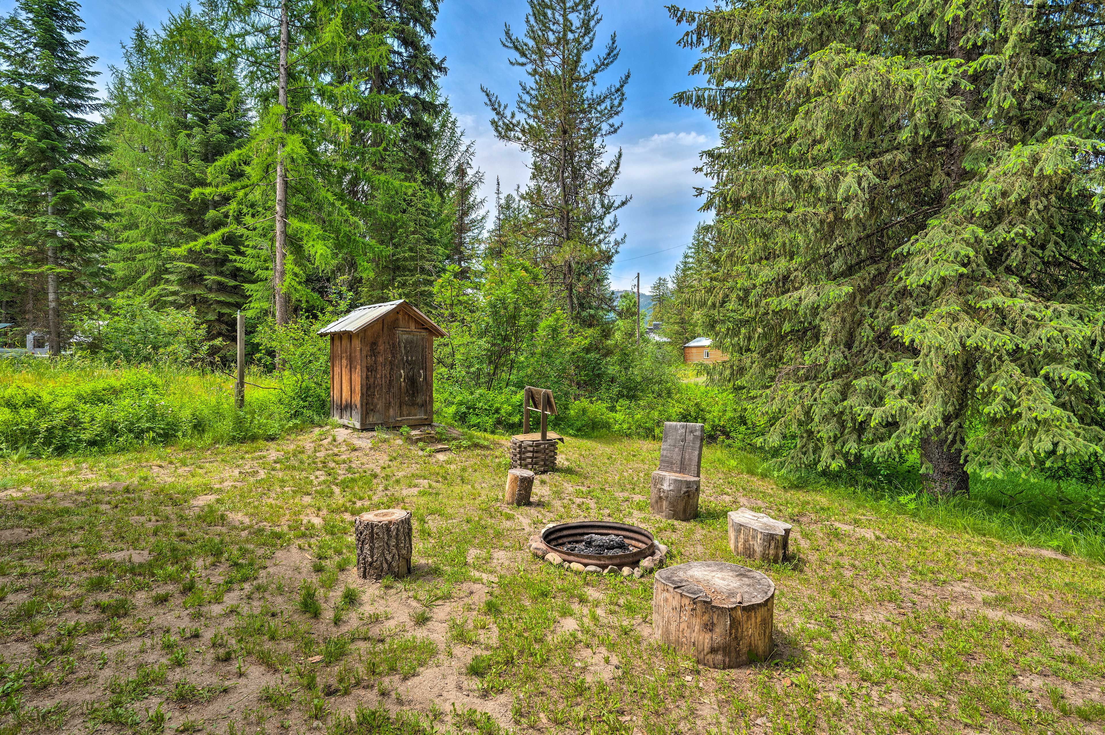 Yard | Fire Pit | Wooded Views