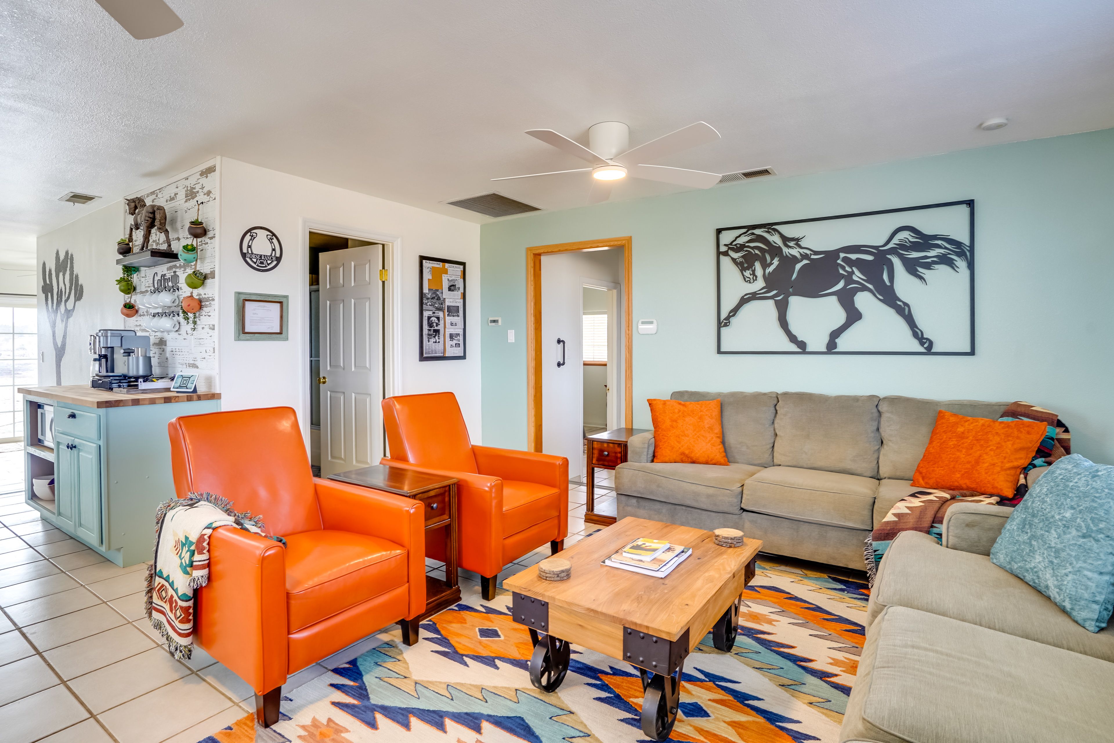 Living Room | Smart TV | Central A/C | Ceiling Fans | Books | Board Games