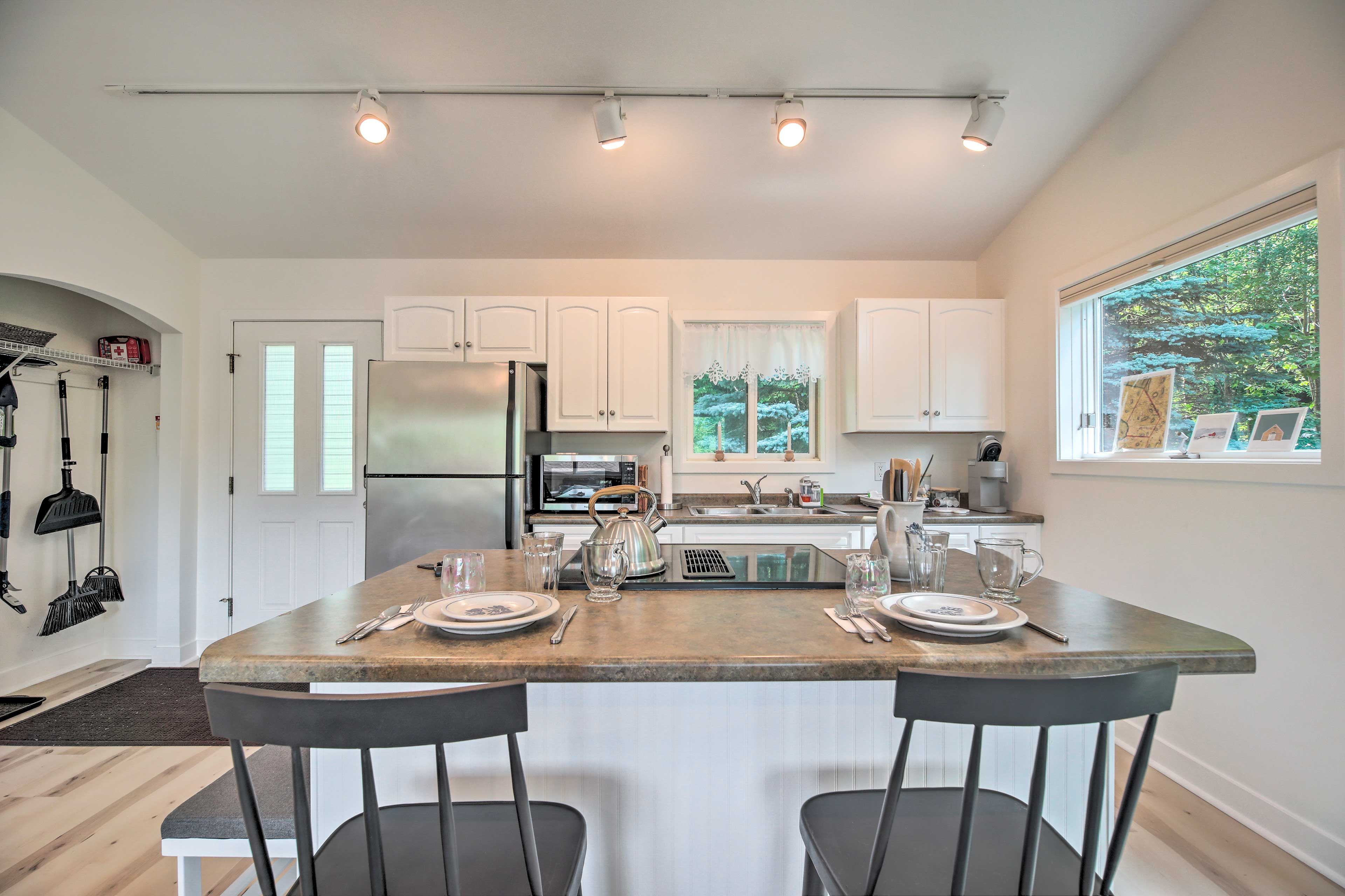 Kitchen | Main Level | Keurig Coffee Maker | Trash Bags + Paper Towels