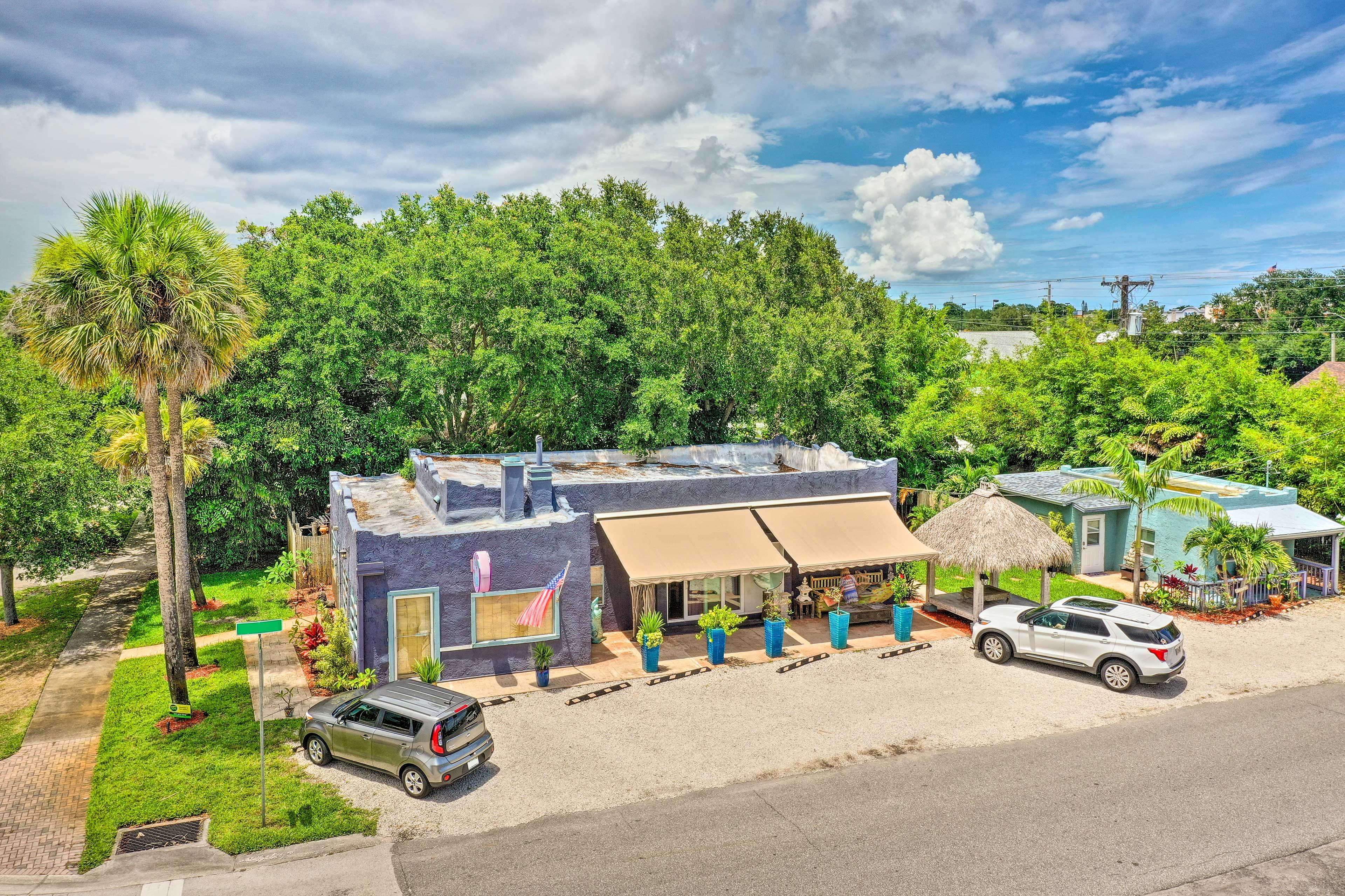 Aerial View | Shared Driveway Parking (1 Vehicle) | Free Street Parking