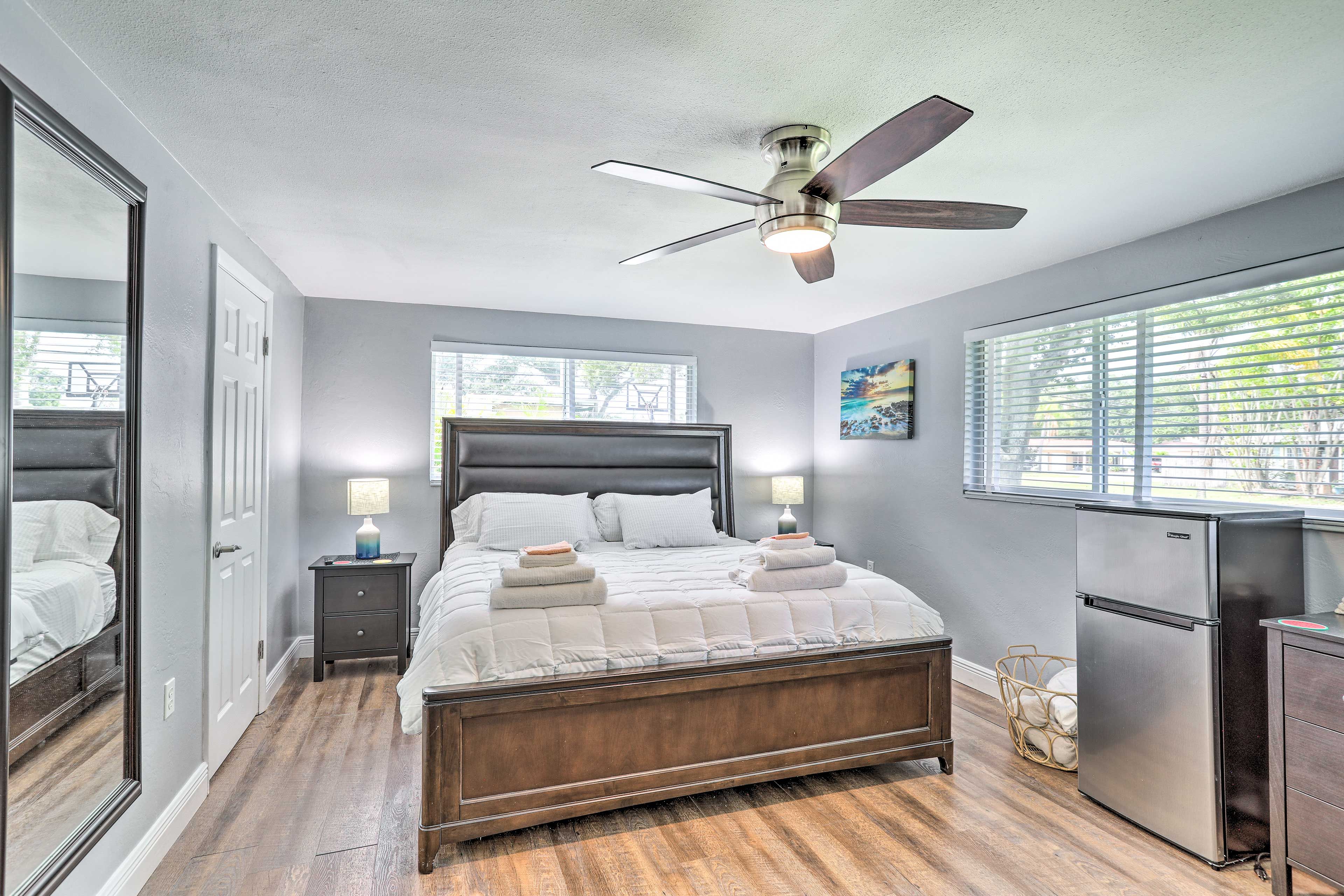 Bedroom 1 | King Bed | Linens Provided | Smart TV