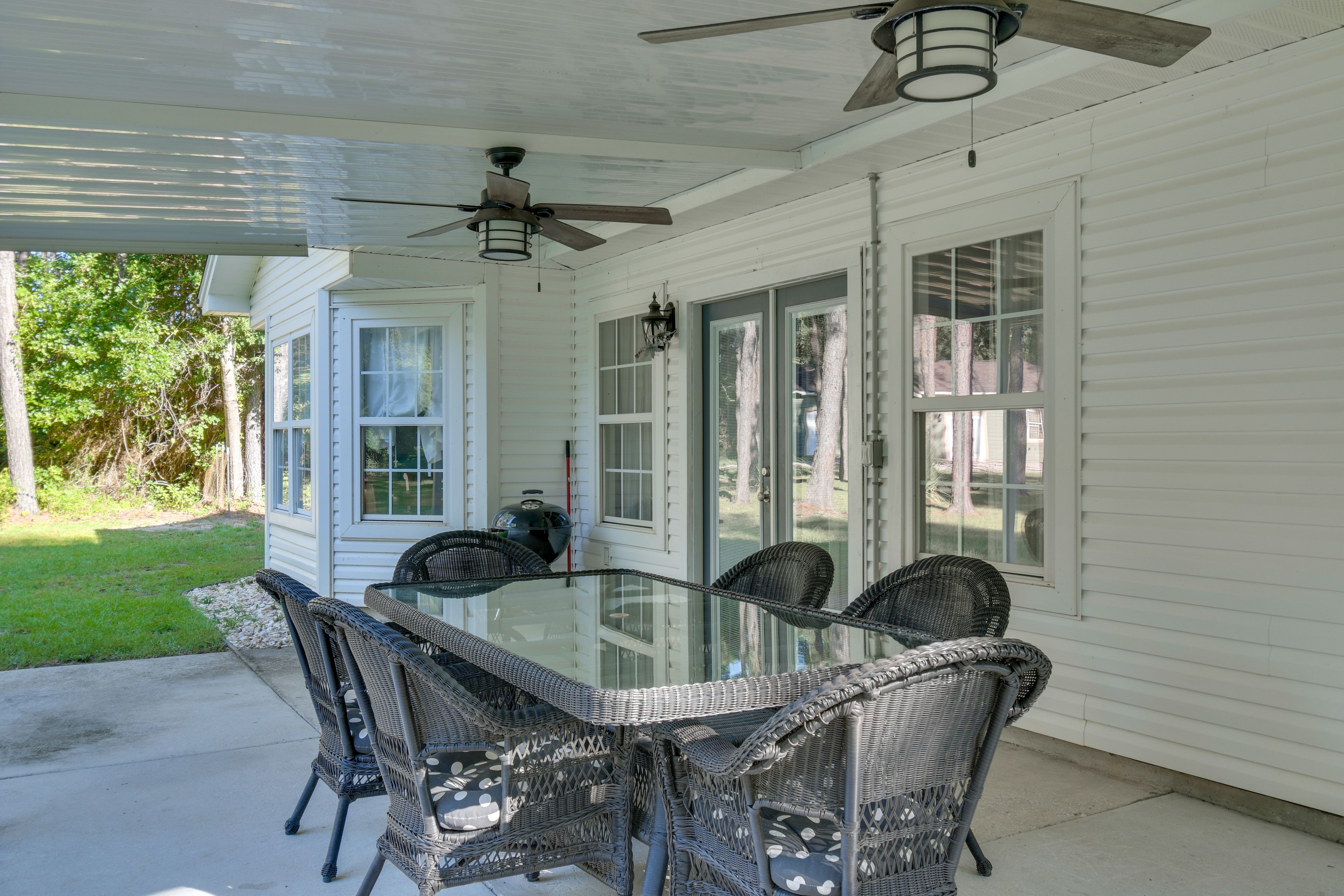 Covered Patio | Backyard | Charcoal Grill