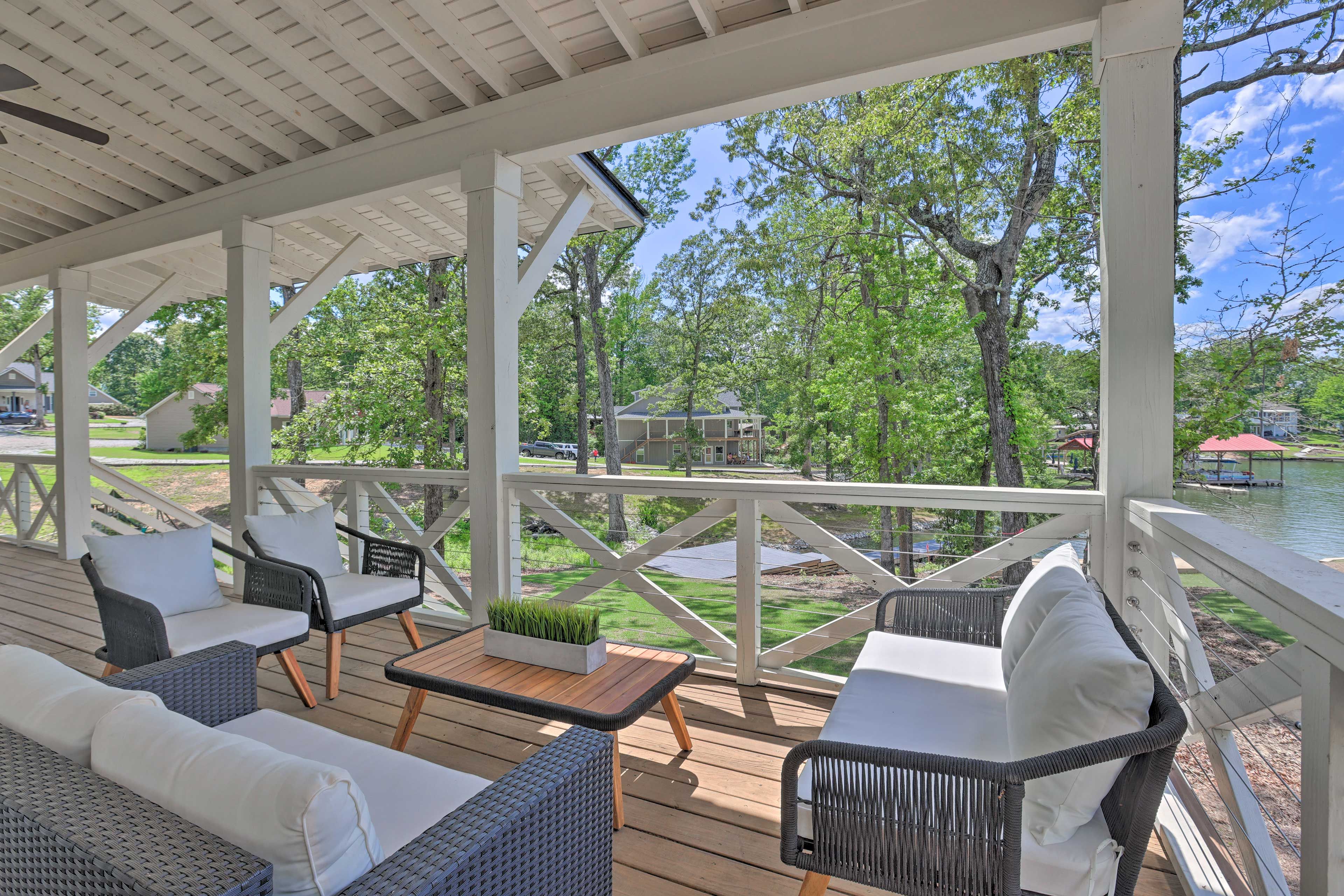Porch | Weber Gas Grill | 2-Story Home