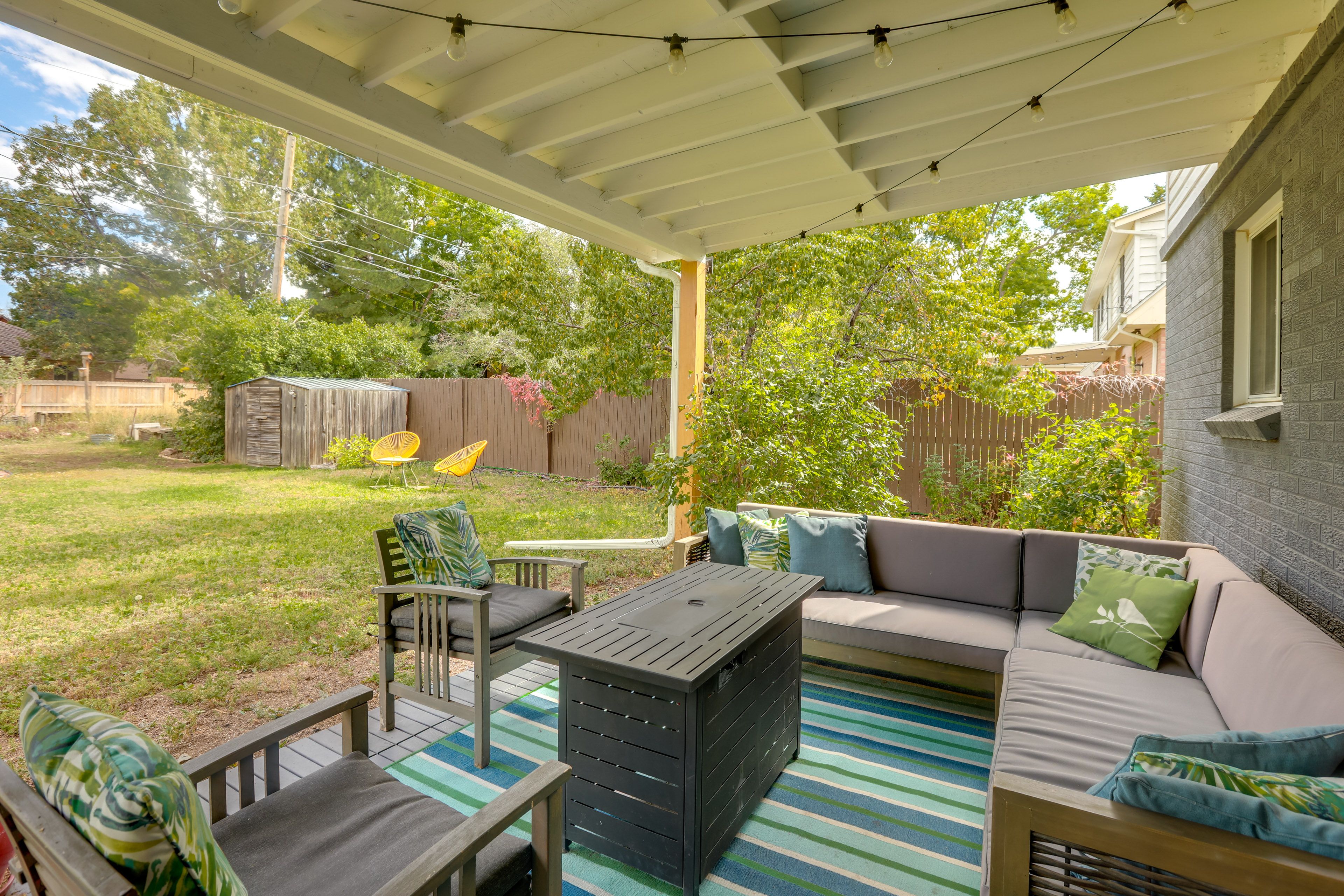 Covered Patio | Lounge Seating | Fire Pit Table | Gas Grill