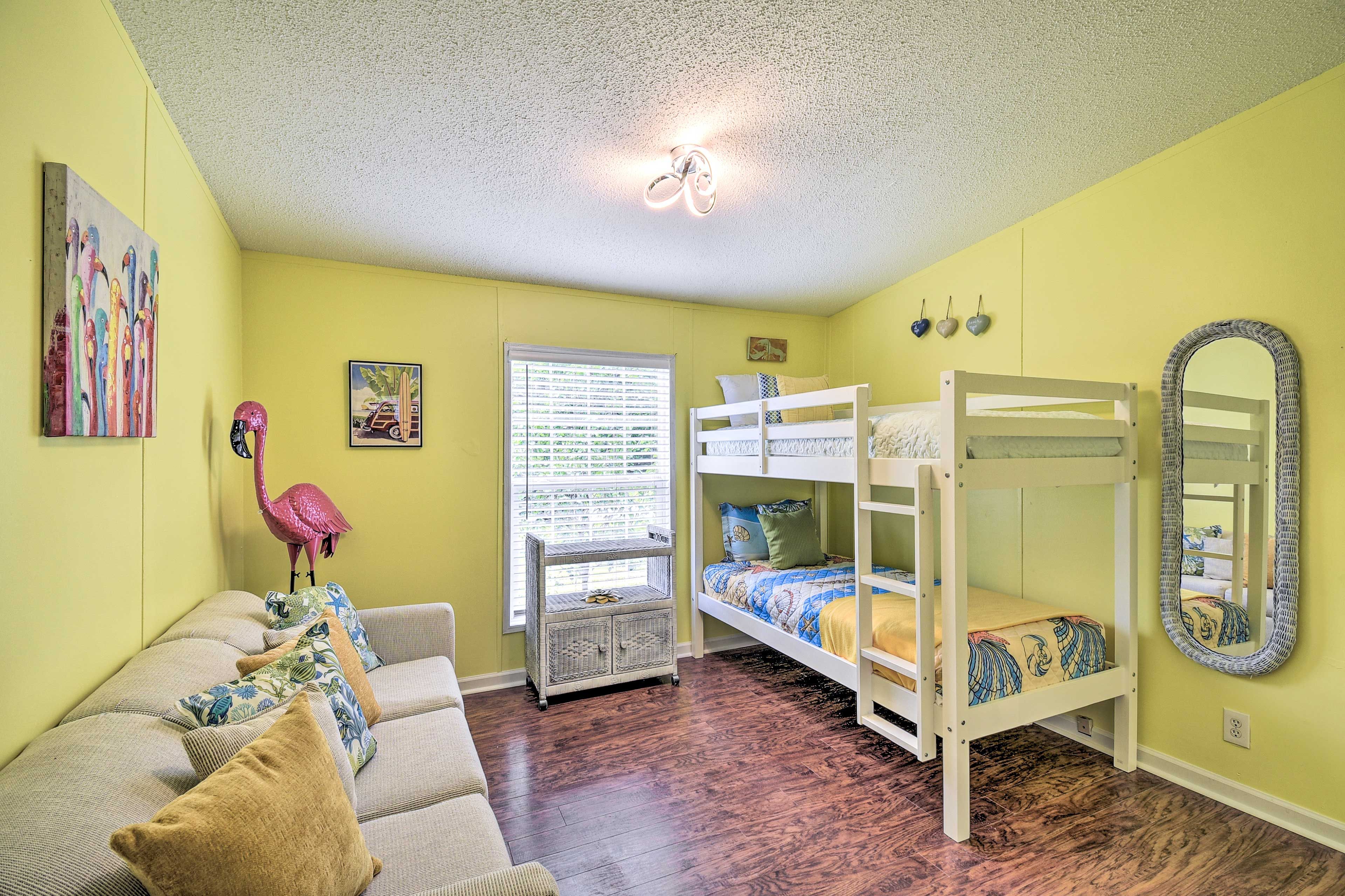 Bedroom 2 | Twin Bunk Bed | Queen Sleeper Sofa | Linens Provided