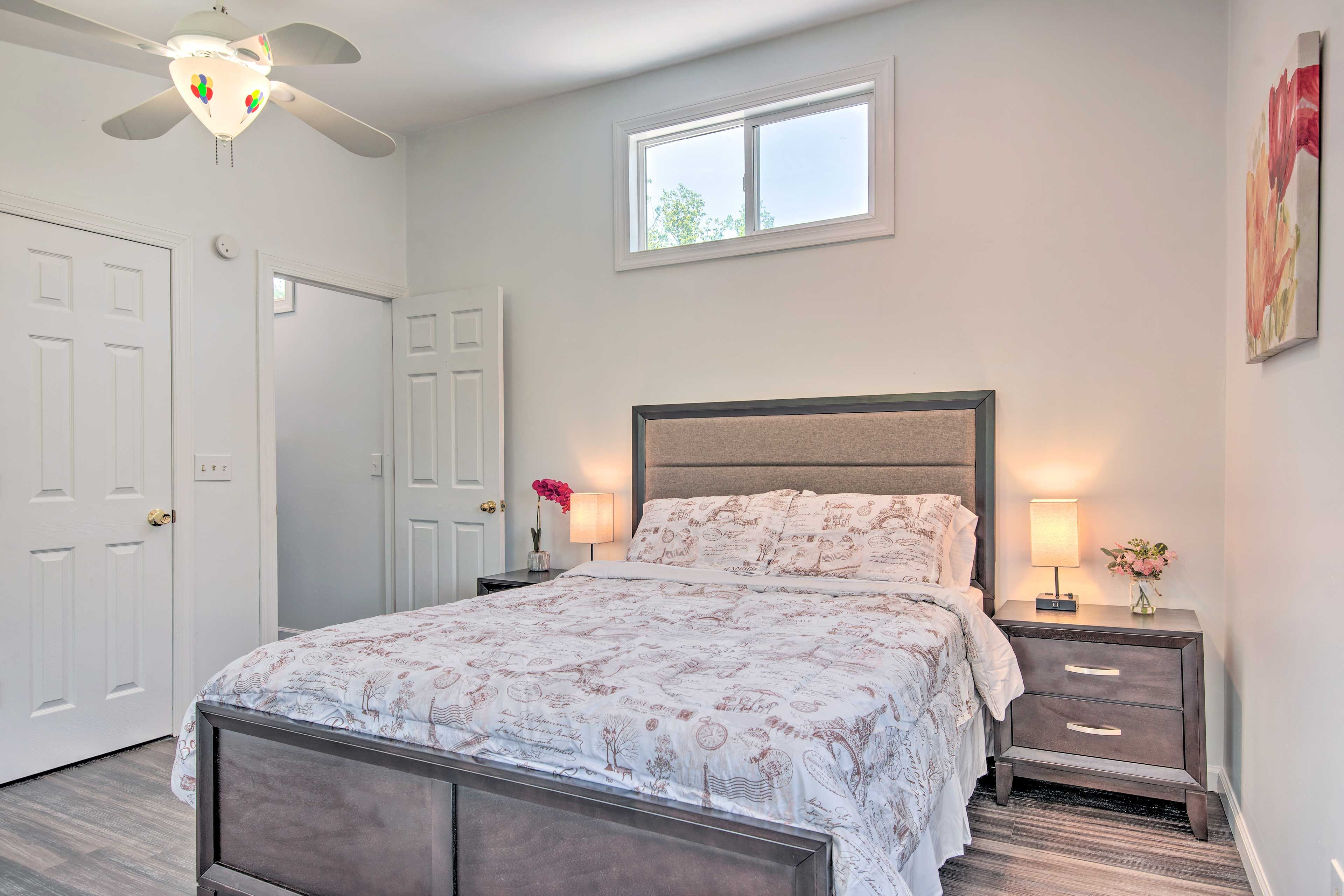 Bedroom 2 | 2nd Floor | Queen Bed | Window A/C Units
