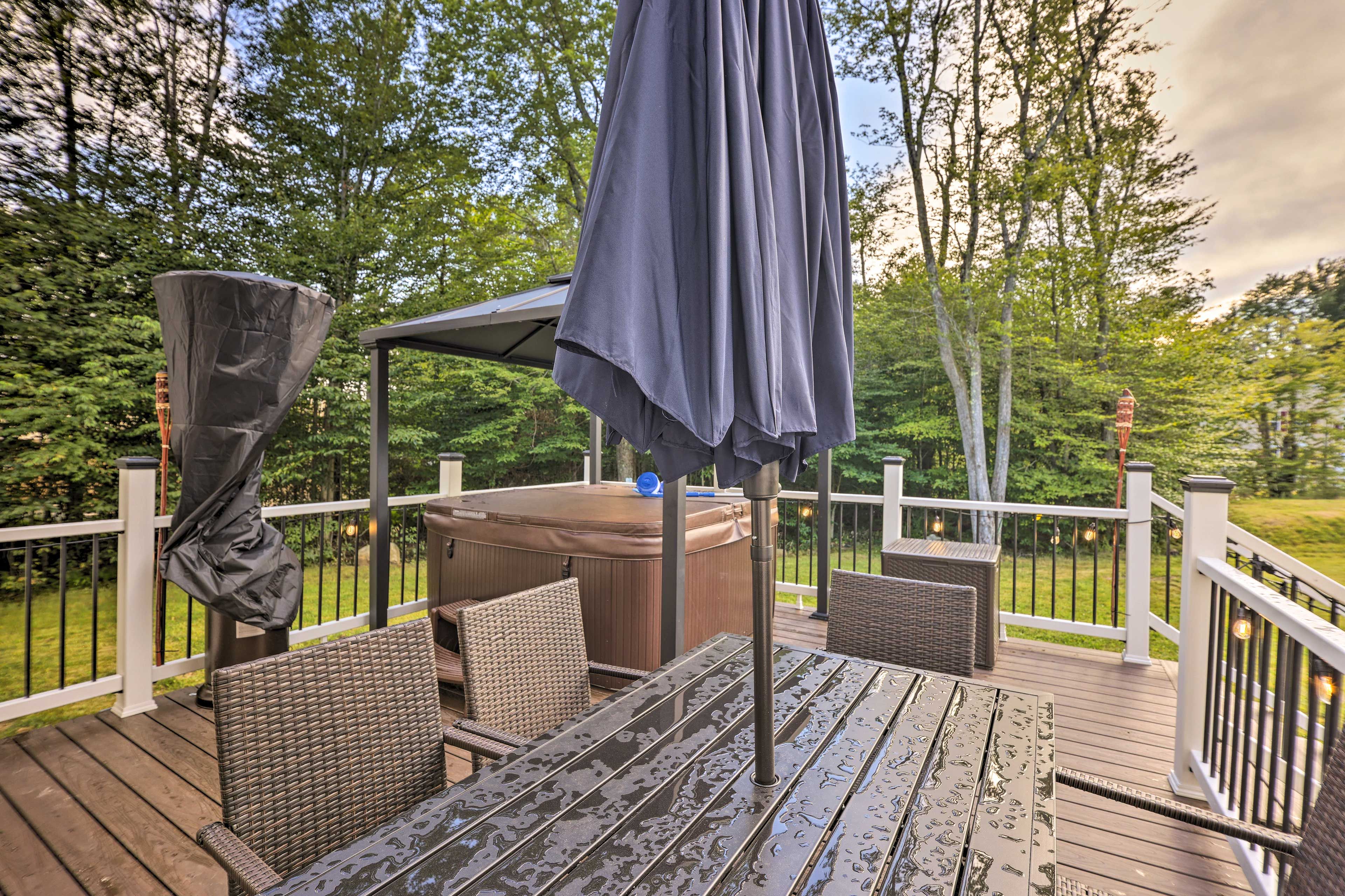 Deck | Outdoor Dining Area | Private Hot Tub