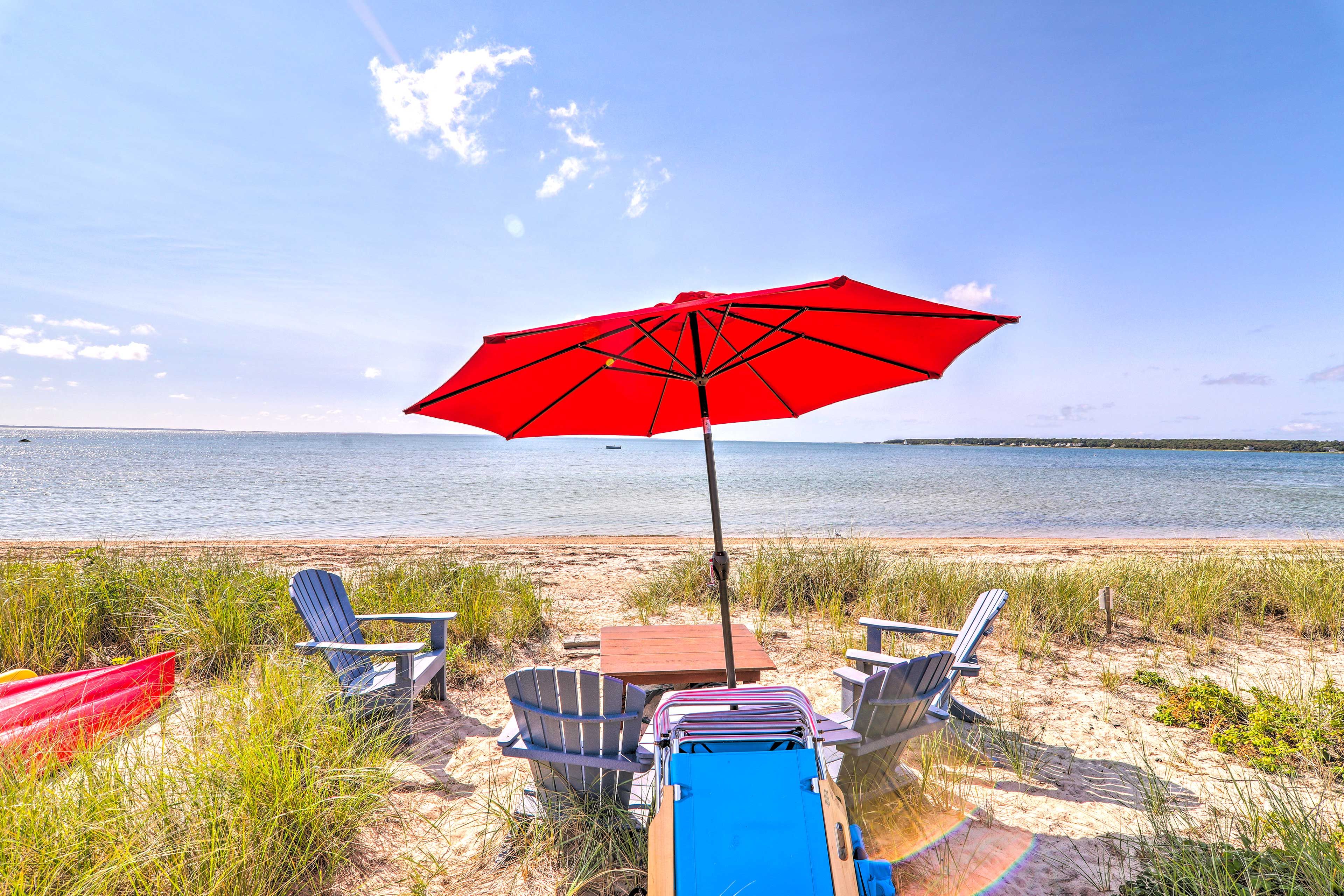 Beachfront Seating Area | Kayaks Provided