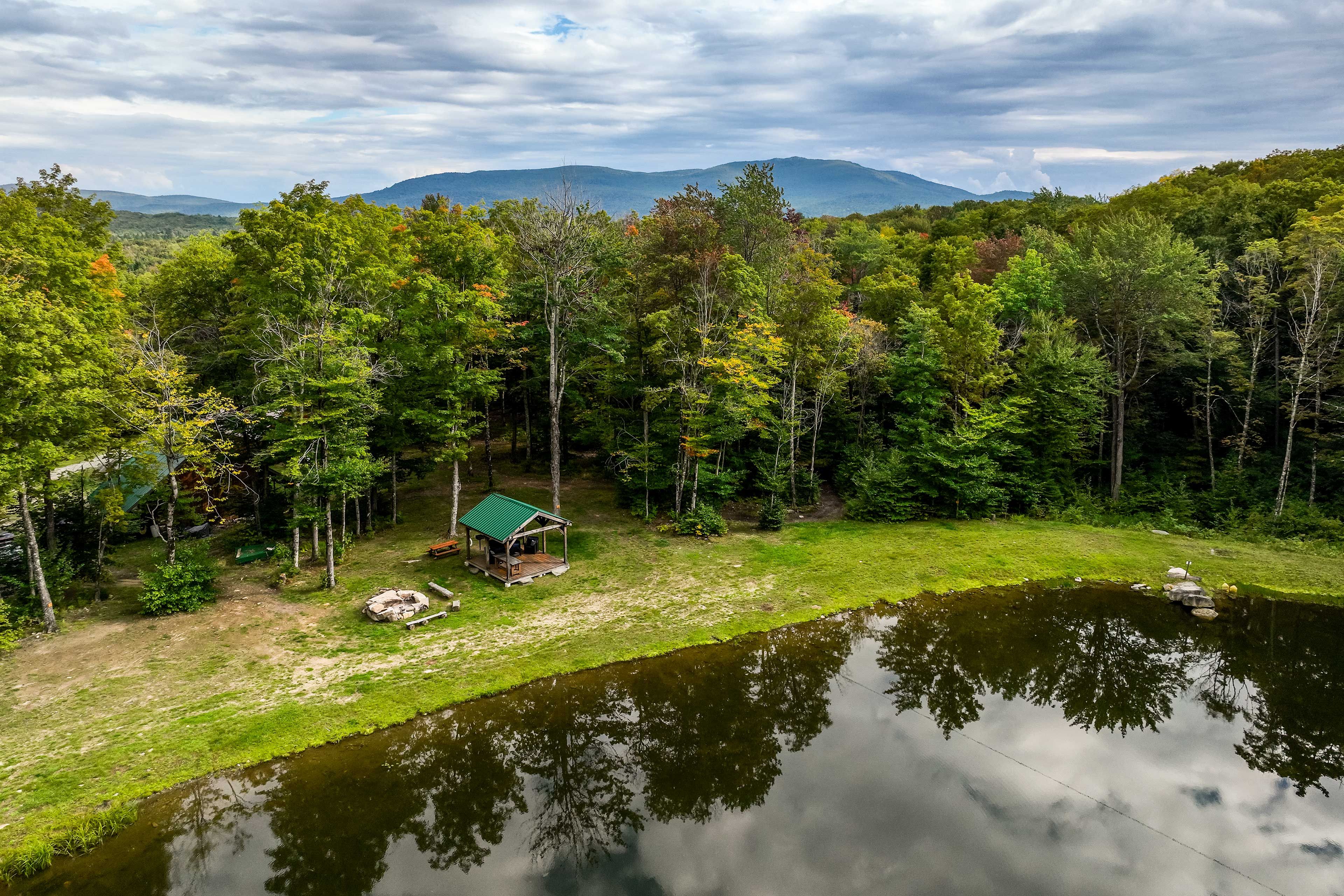 Pond and Forest Views | Private Covered Hot Tub | Fire Pit