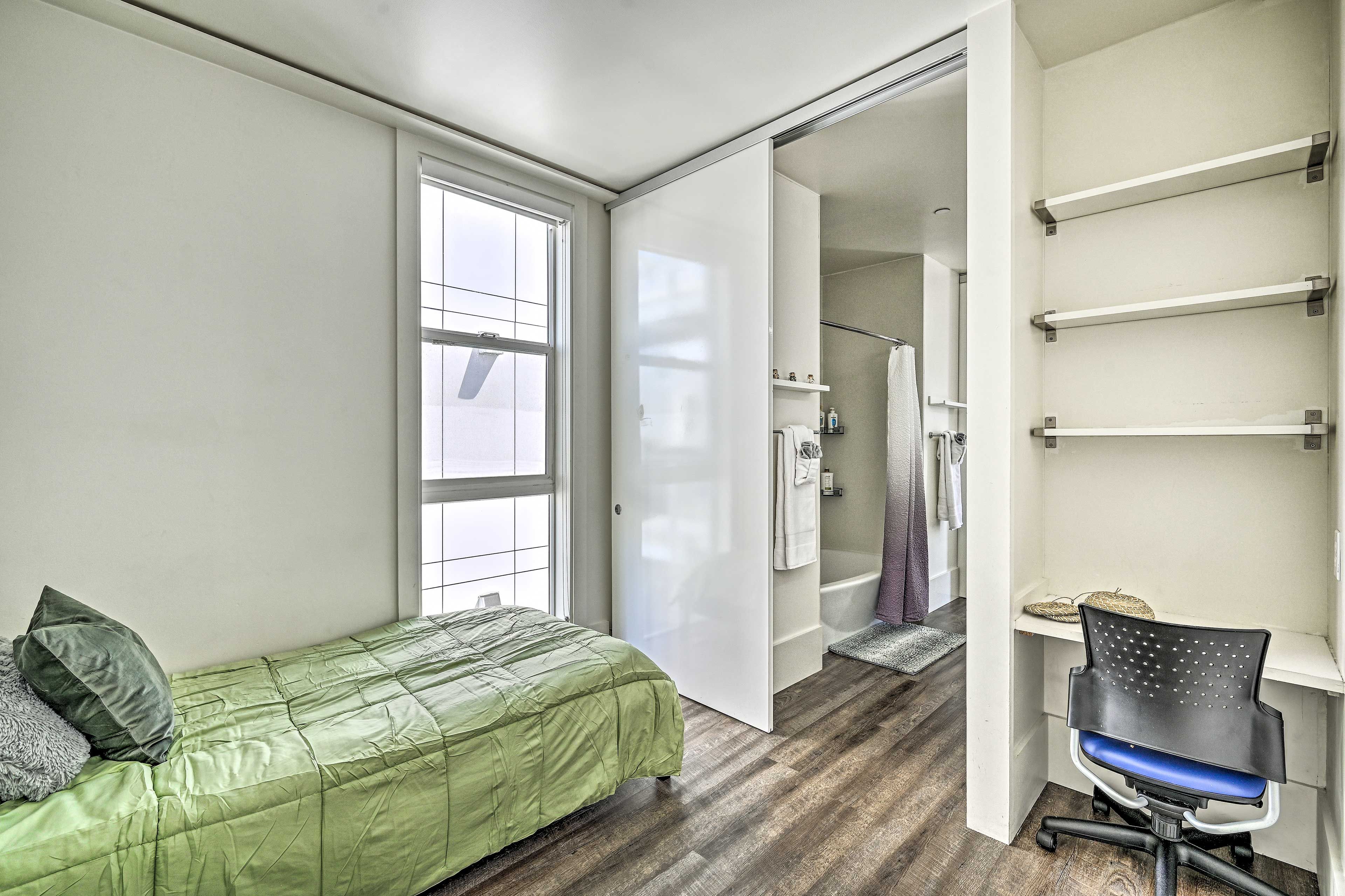 Bedroom 1 | XL Twin Bed | Remote Workspace