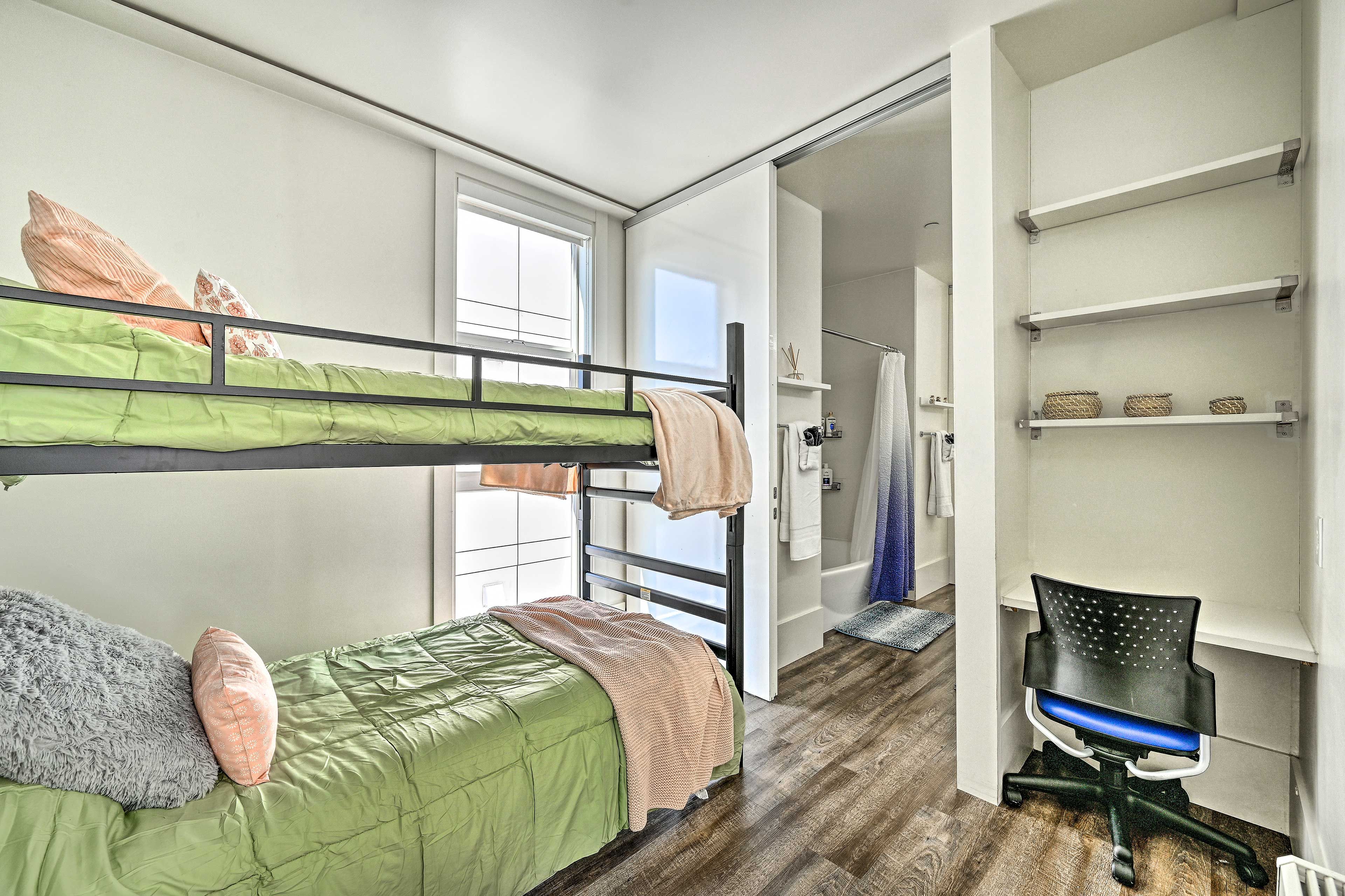 Bedroom 2 | XL Twin Bunk Bed | Remote Workspace