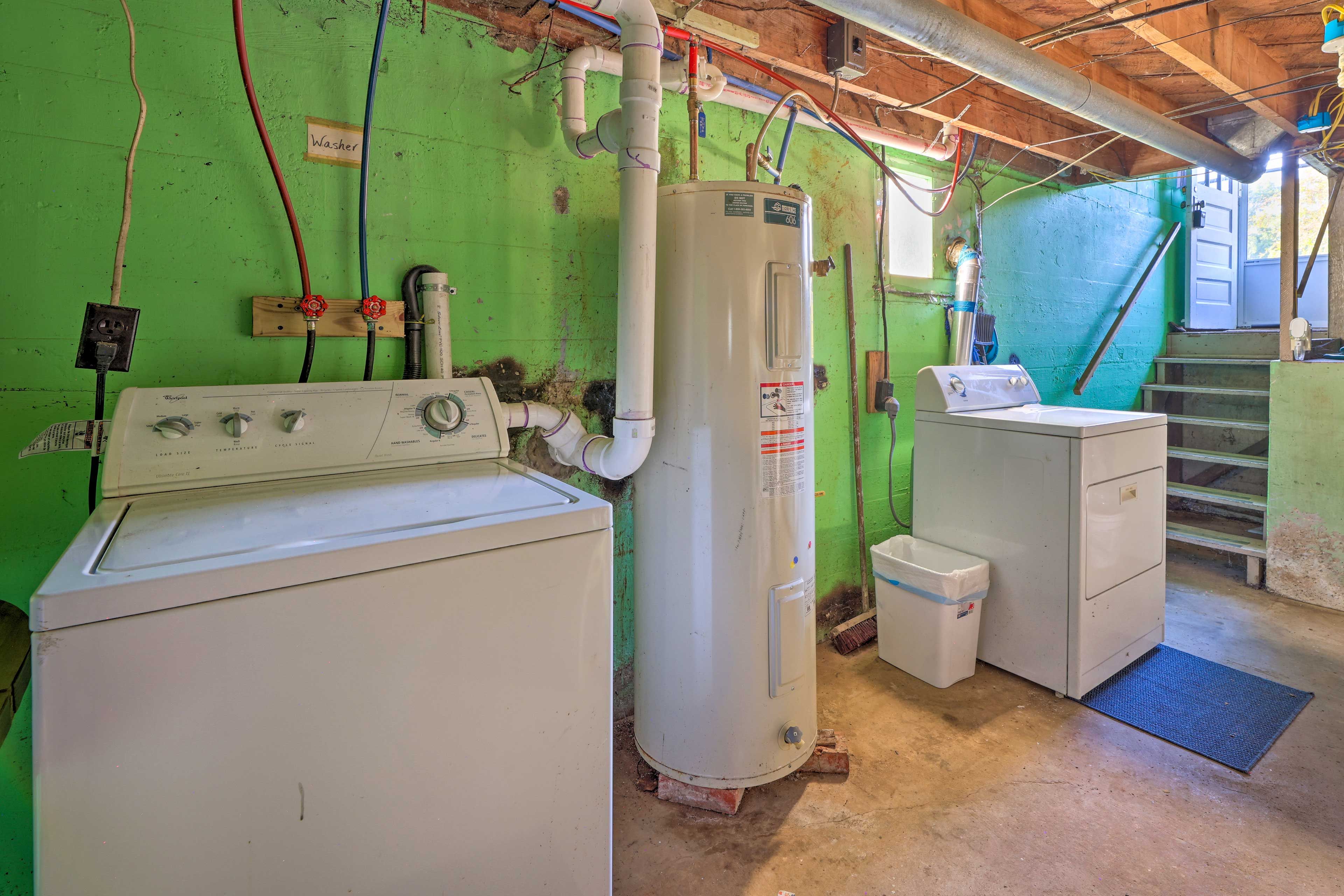 Washer + Dryer | Lower Level | Laundry Detergent | Iron + Board