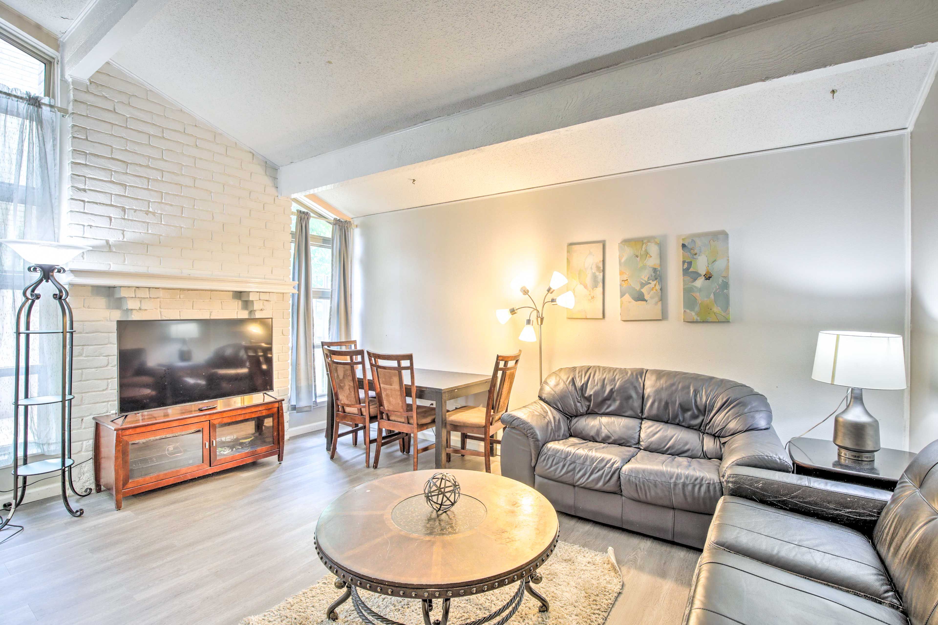 Living Room | 2-Story Townhome | Pet Friendly w/ Fee