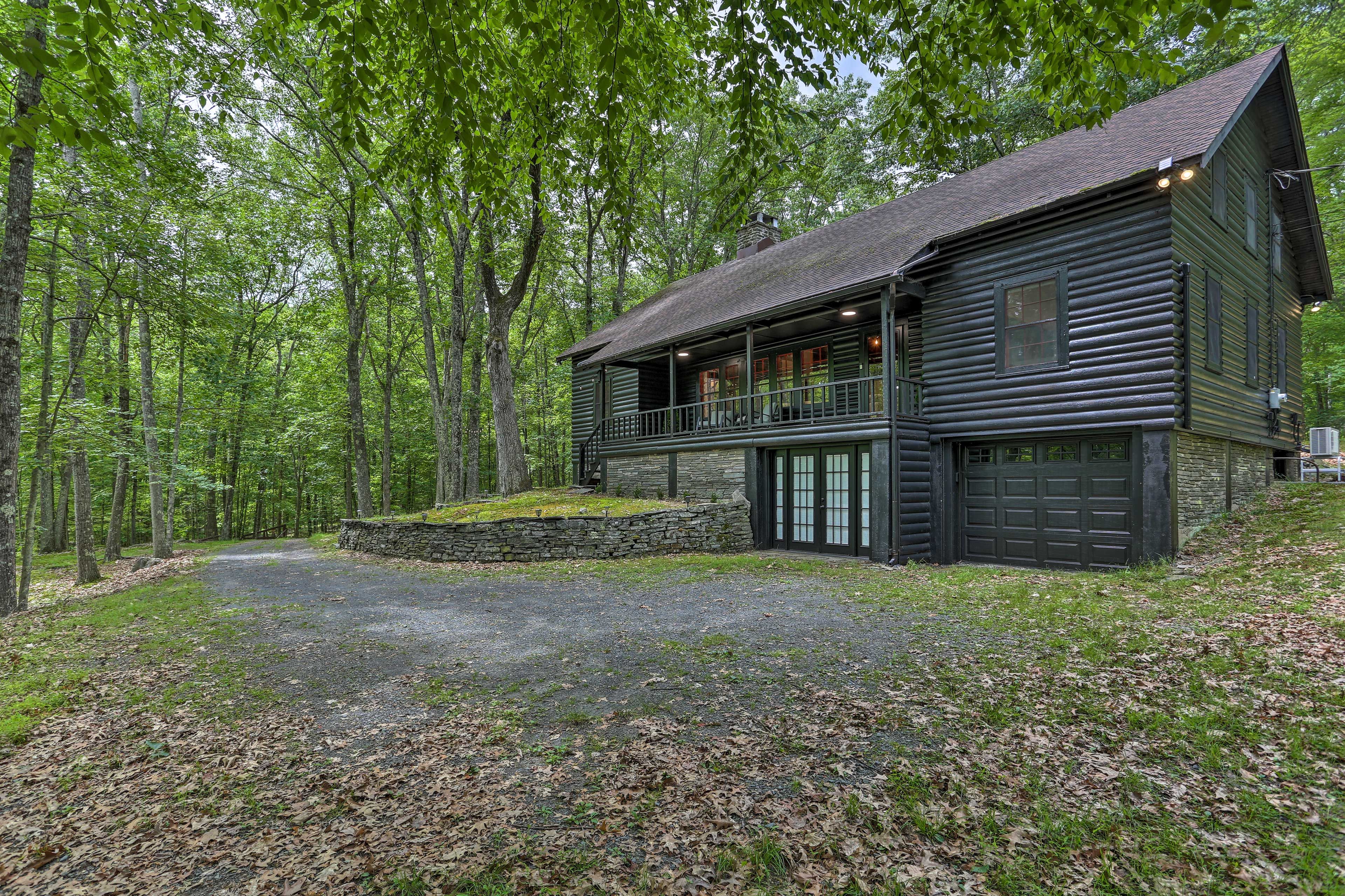 Cabin Exterior | Quiet Forested Area | Delaware River Views
