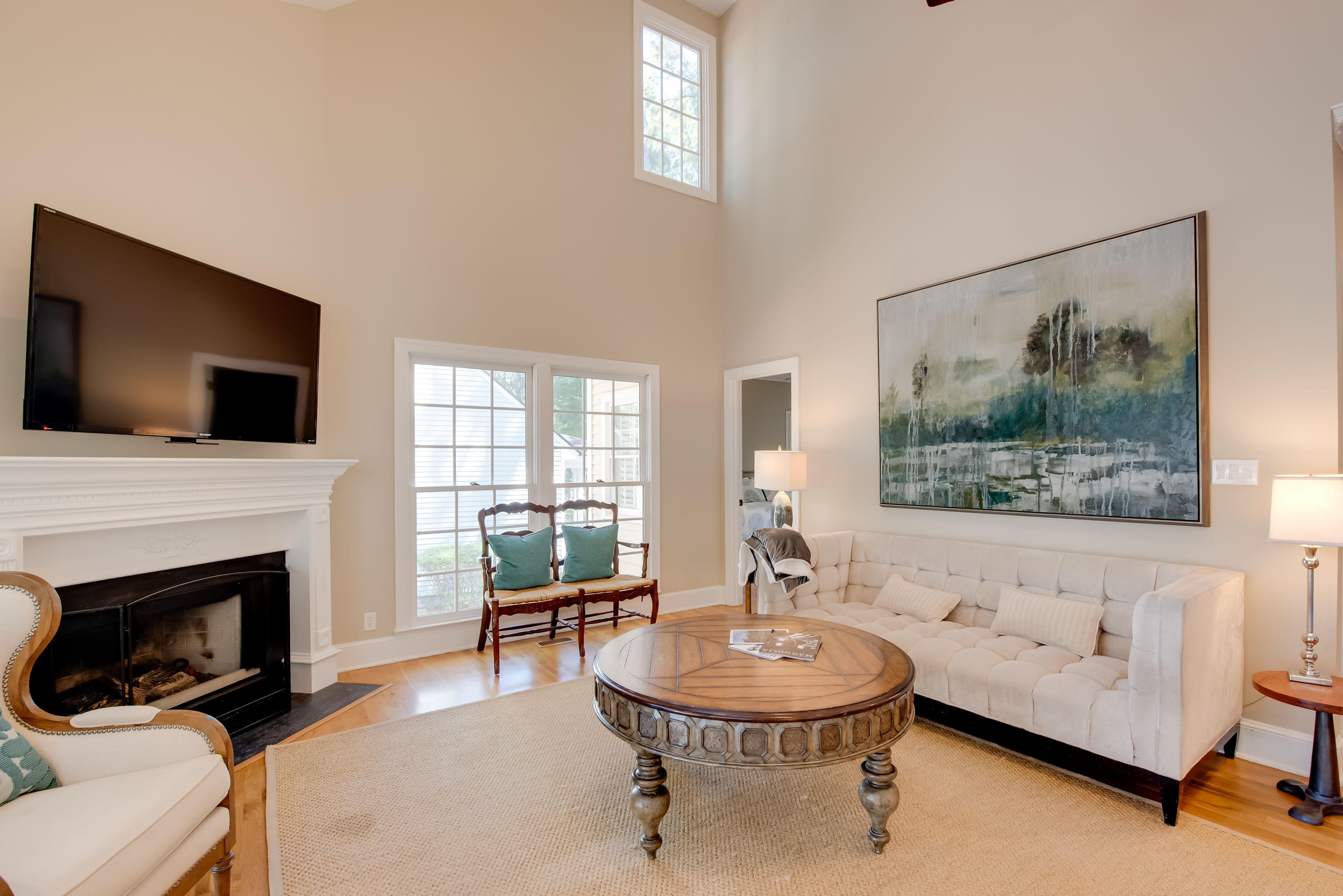 Living Room | Fireplace | Deck Access | Open Floor Plan
