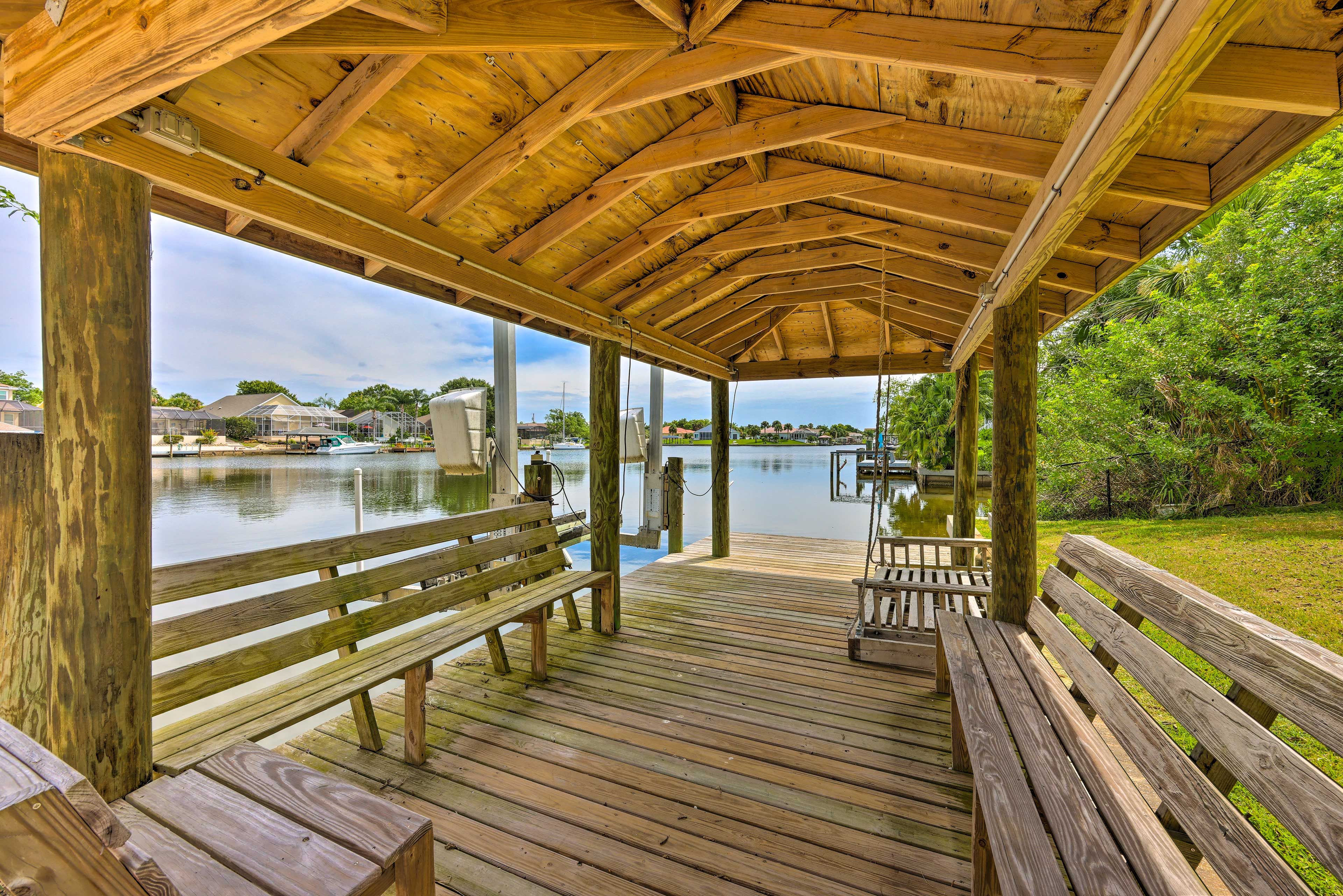 Private Dock Area | Canal Views | 12 Mi to Flagler Beach & Fishing Pier